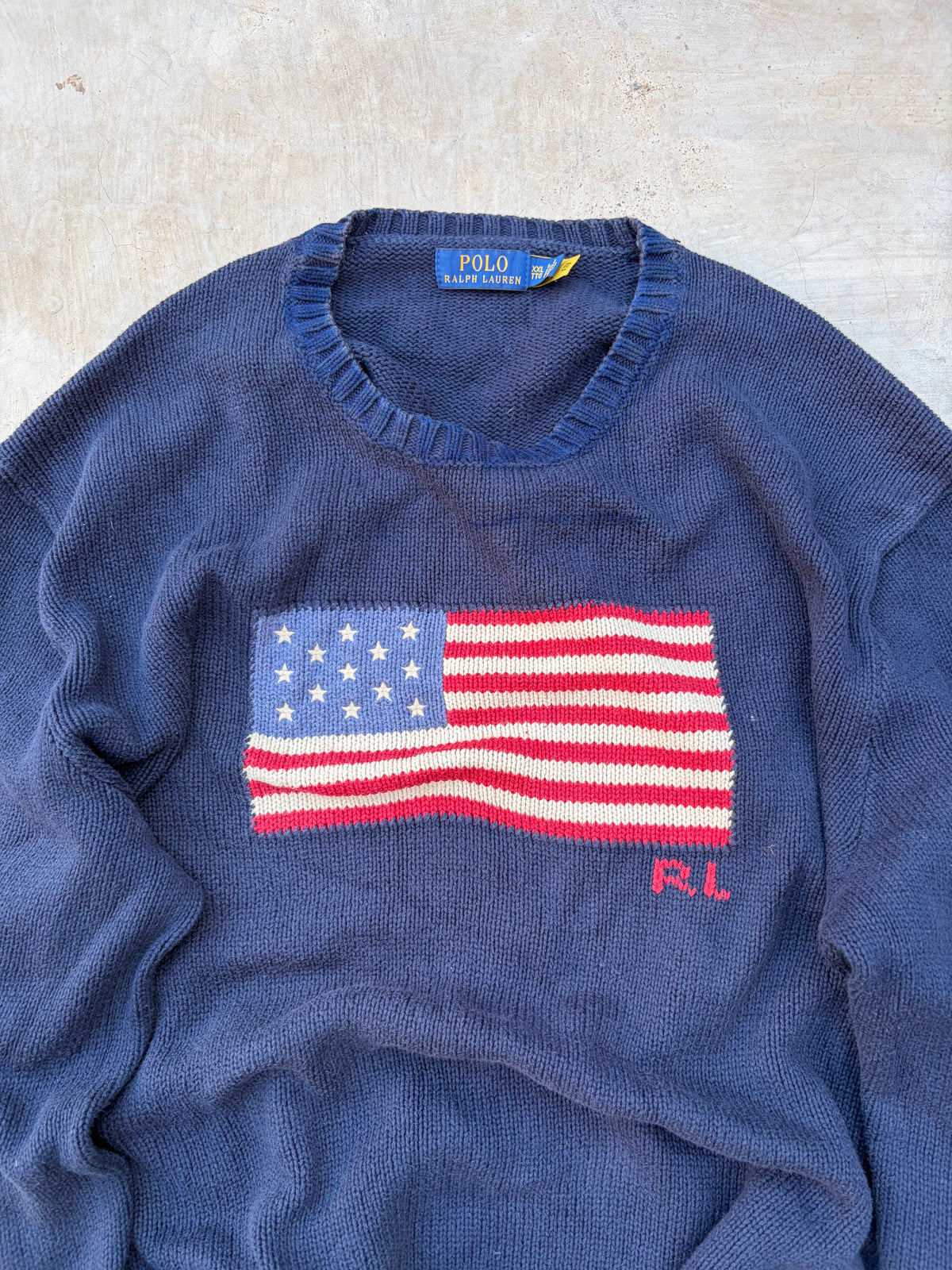 Vintage Polo Ralph Lauren USA Flag Sweater XL/XXL
