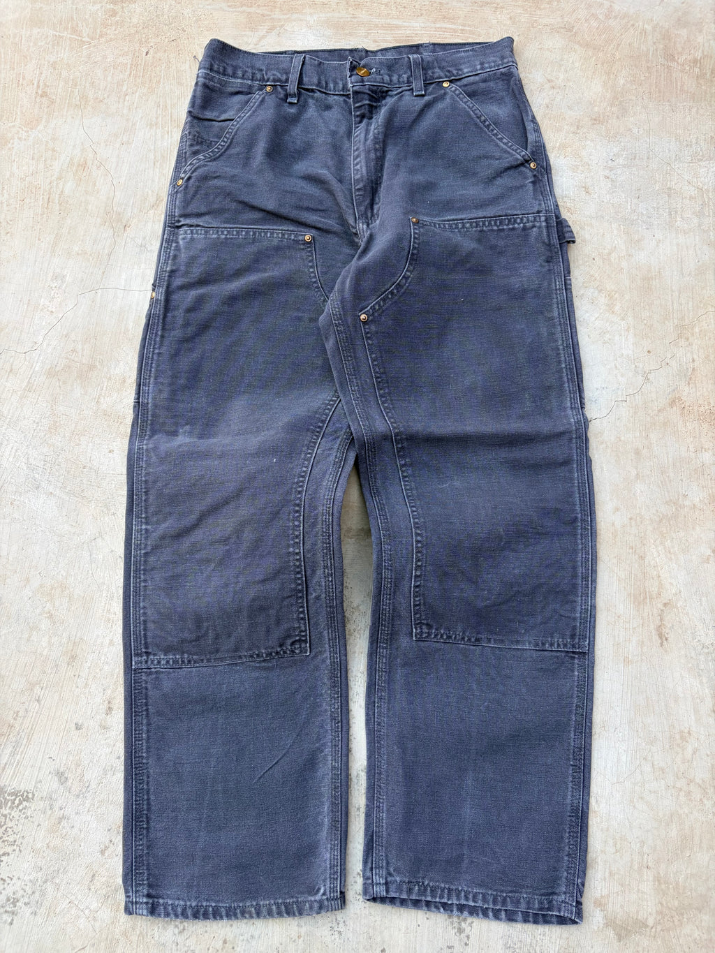 Vintage 90s Carhartt B01 GRP Double Knee Pant Grey Fade 31