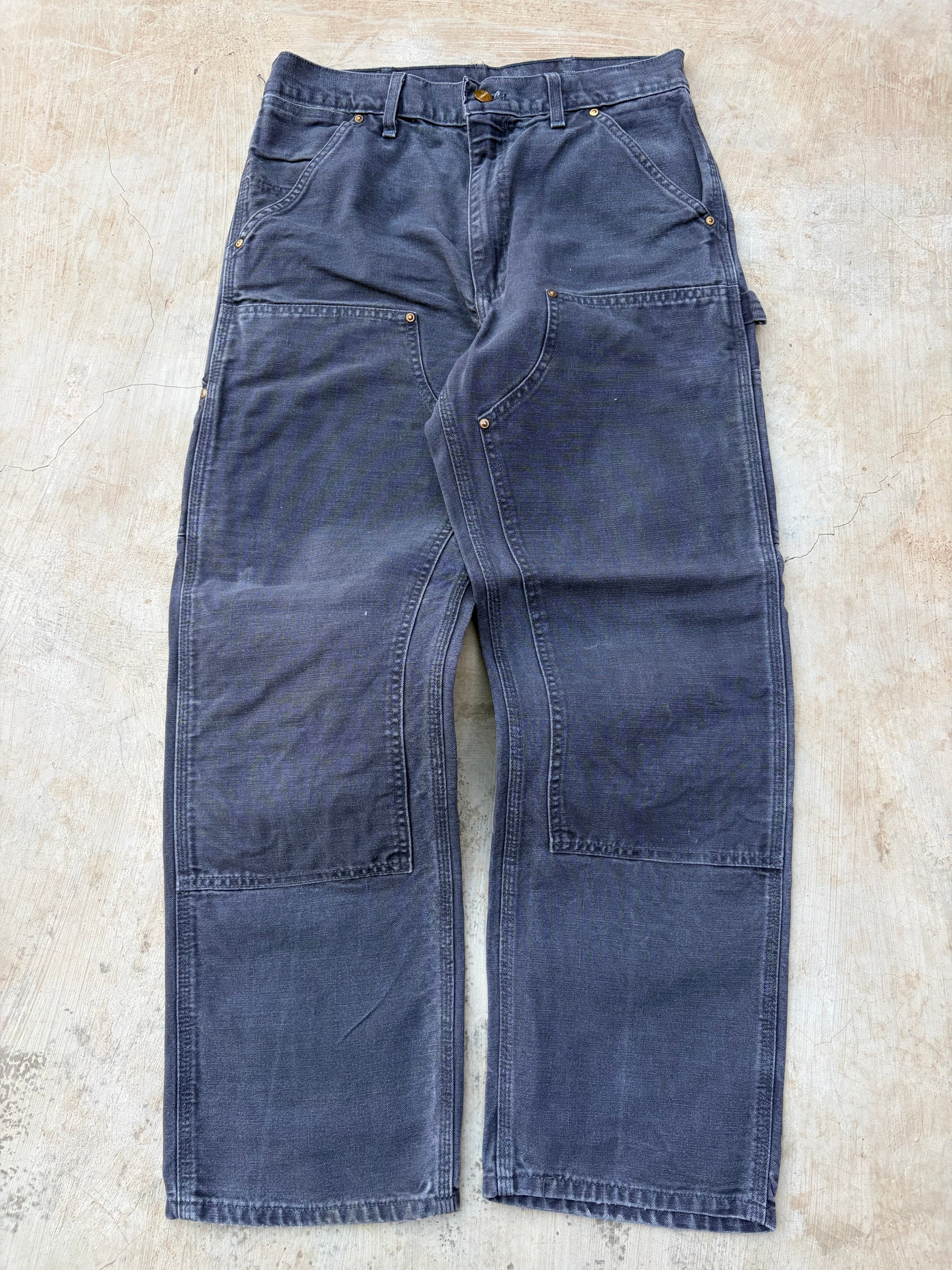 Vintage 90s Carhartt B01 GRP Double Knee Pant Grey Fade 31