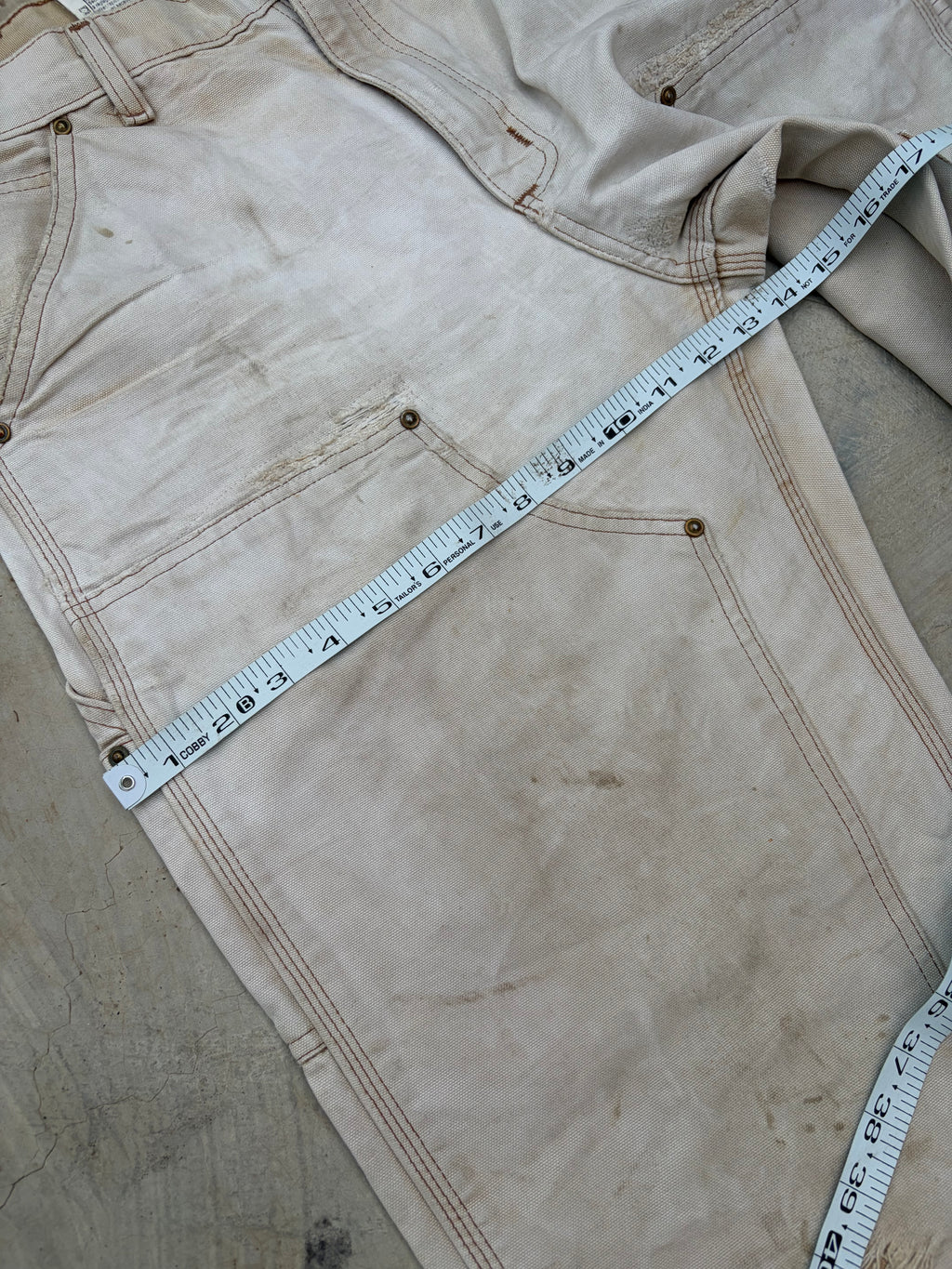 Vintage Faded & Thrashed Carhartt B136 BRN Double Knee 33