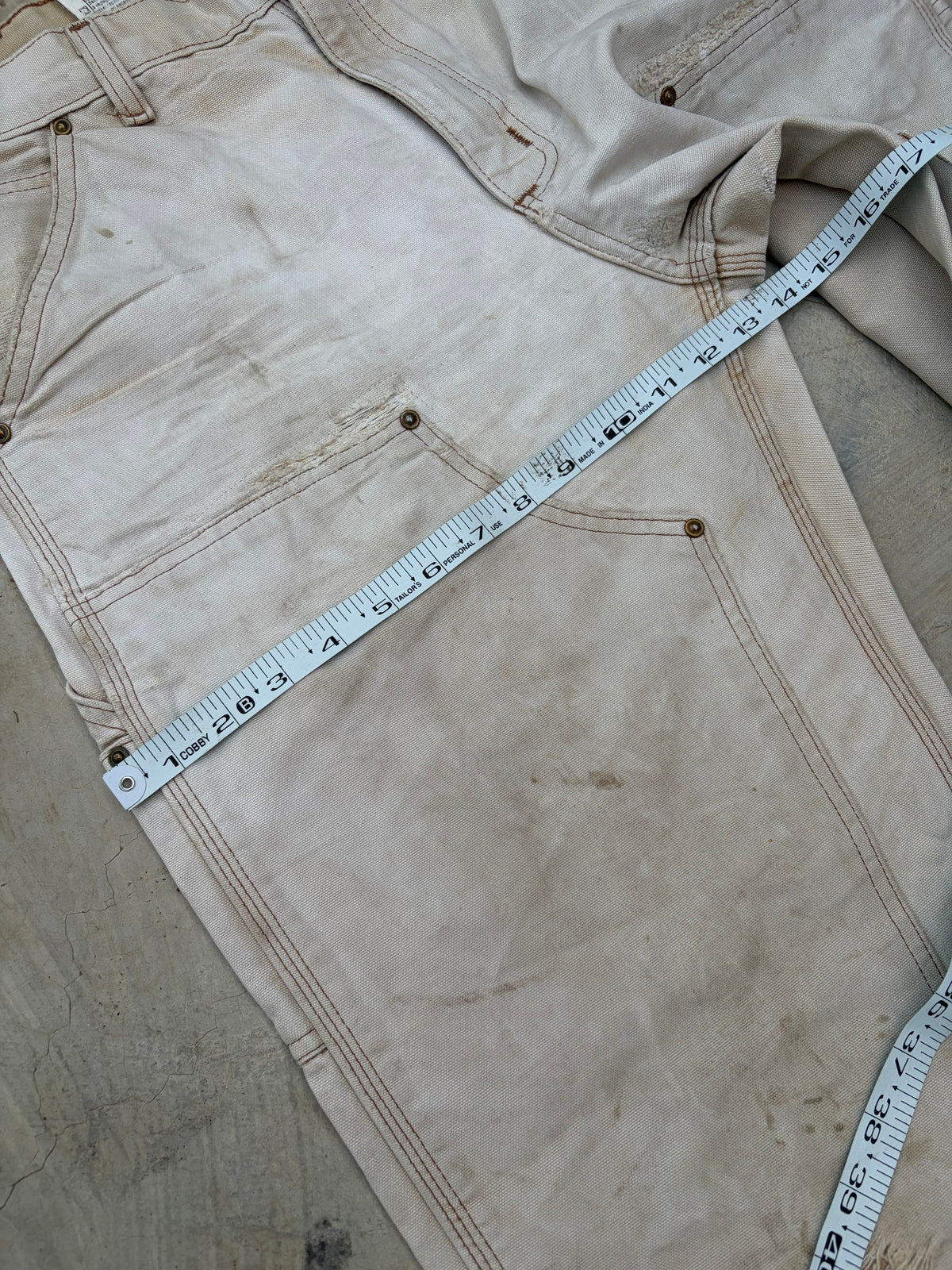 Vintage Faded & Thrashed Carhartt B136 BRN Double Knee 33