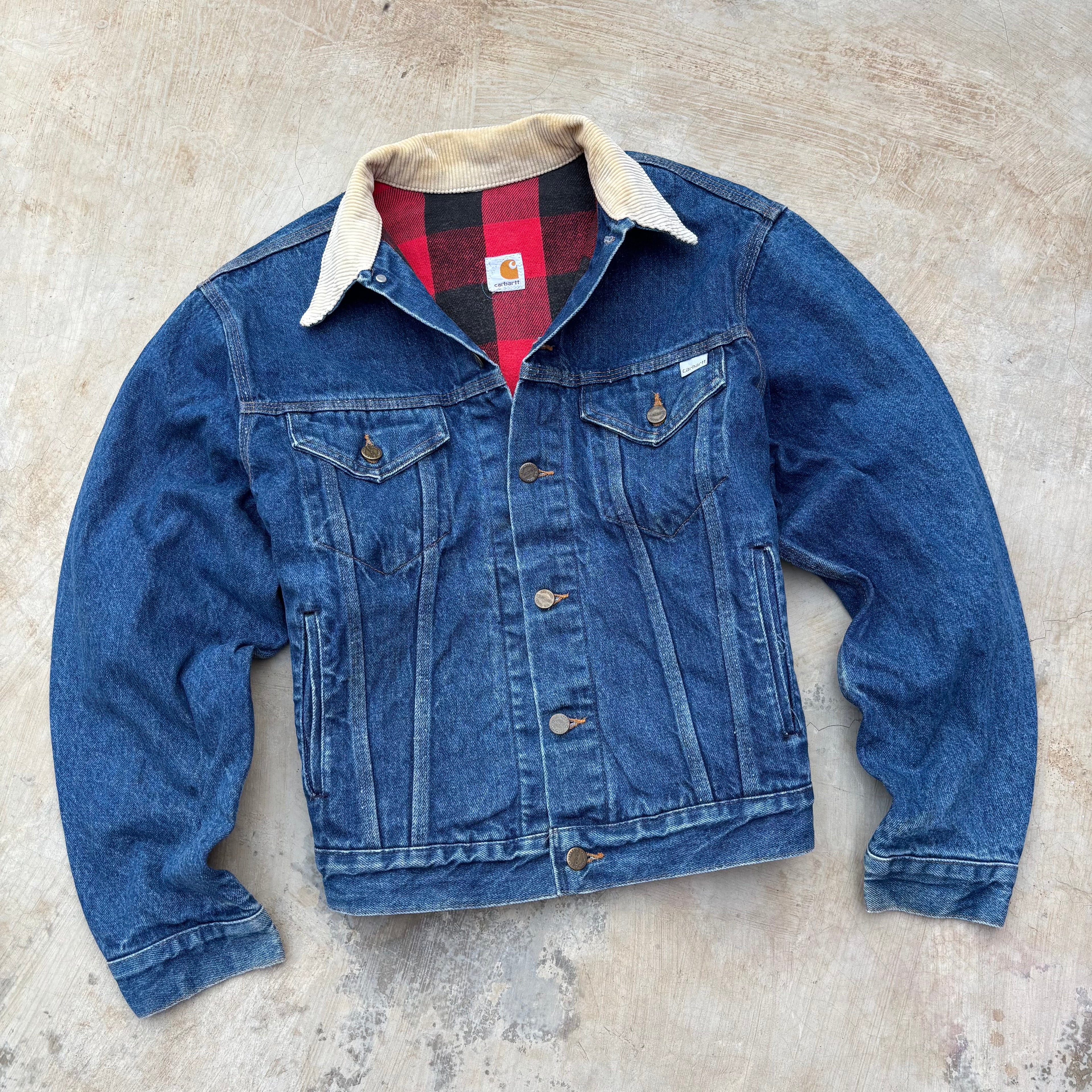 Vintage 80s 1989 100th ANNIVERSARY Carhartt Denim Flannel Trucker M/L