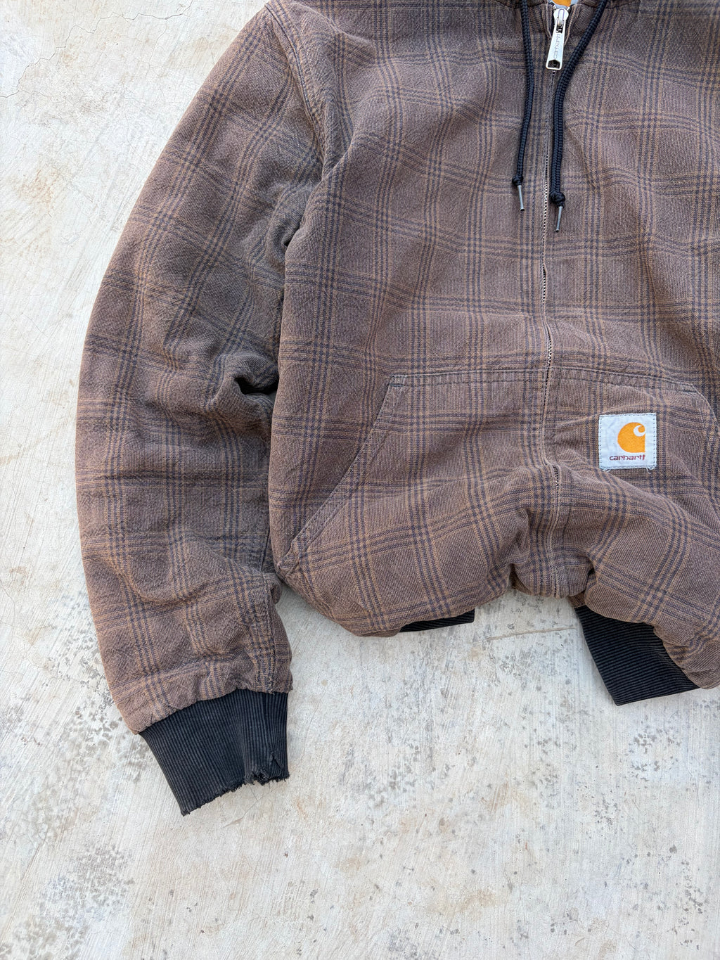 Vintage 00s Sunfaded Carhartt Plaid Active Jacket M
