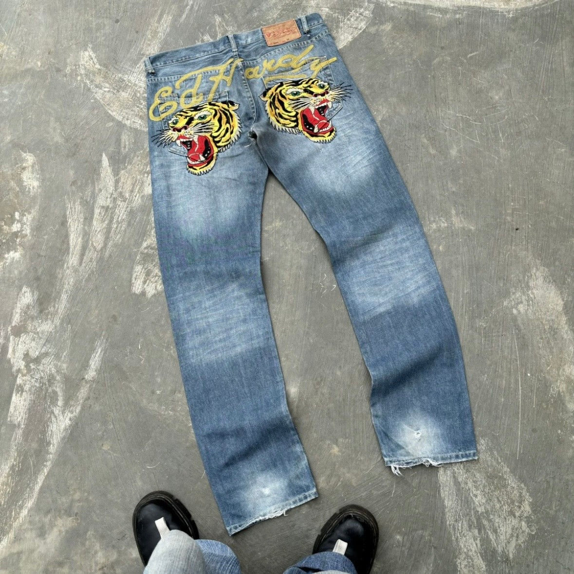 Vintage 00s Edhardy Lion Spell Out Jeans 36