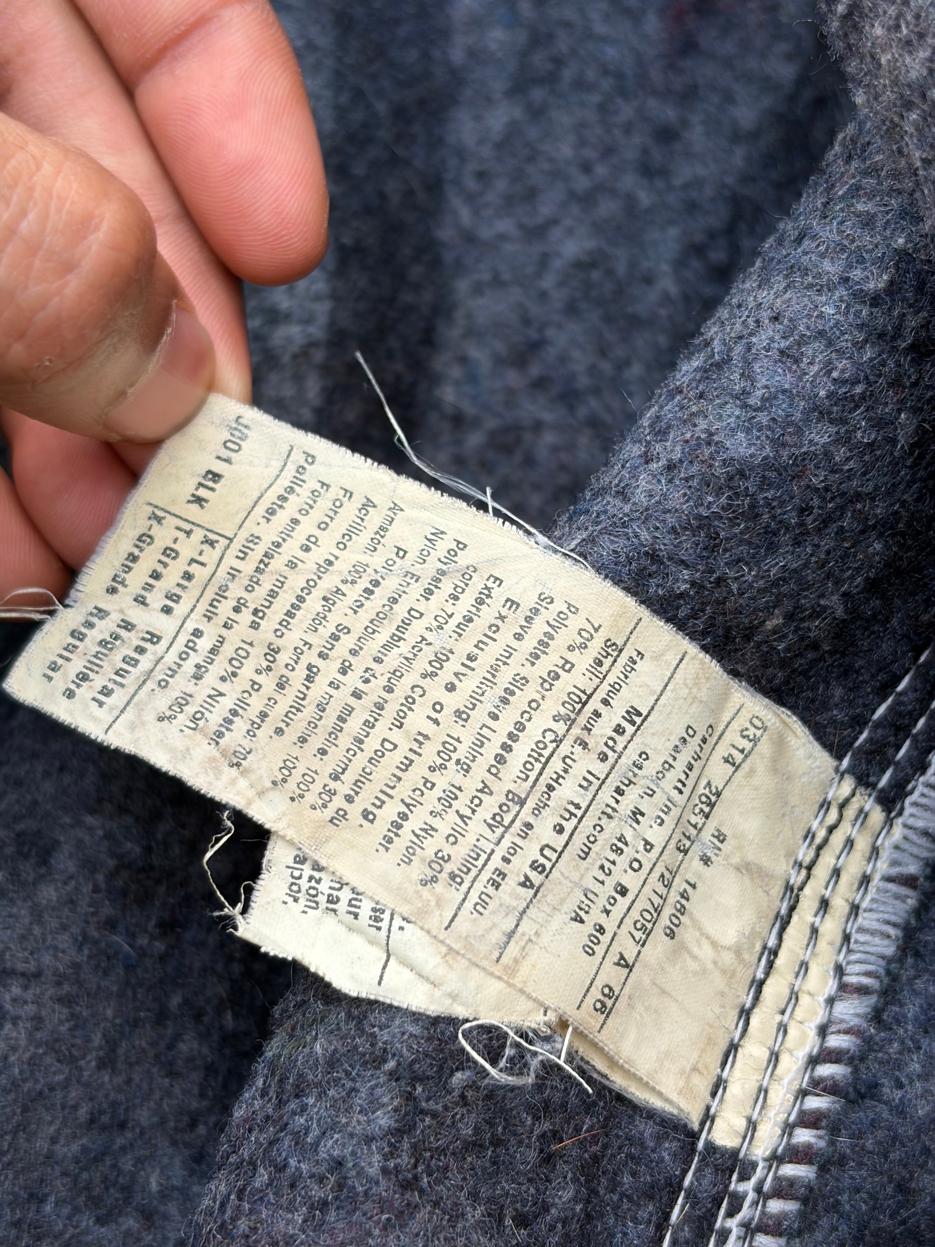 Vintage Sunfaded Distressed Carhartt Detroit Jacket J001 BLK L
