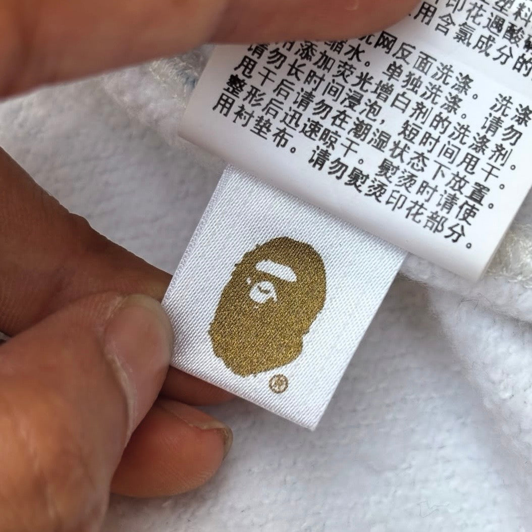 Bape White Camo Shark Zip Up Hoodie (Glow in the Dark) L