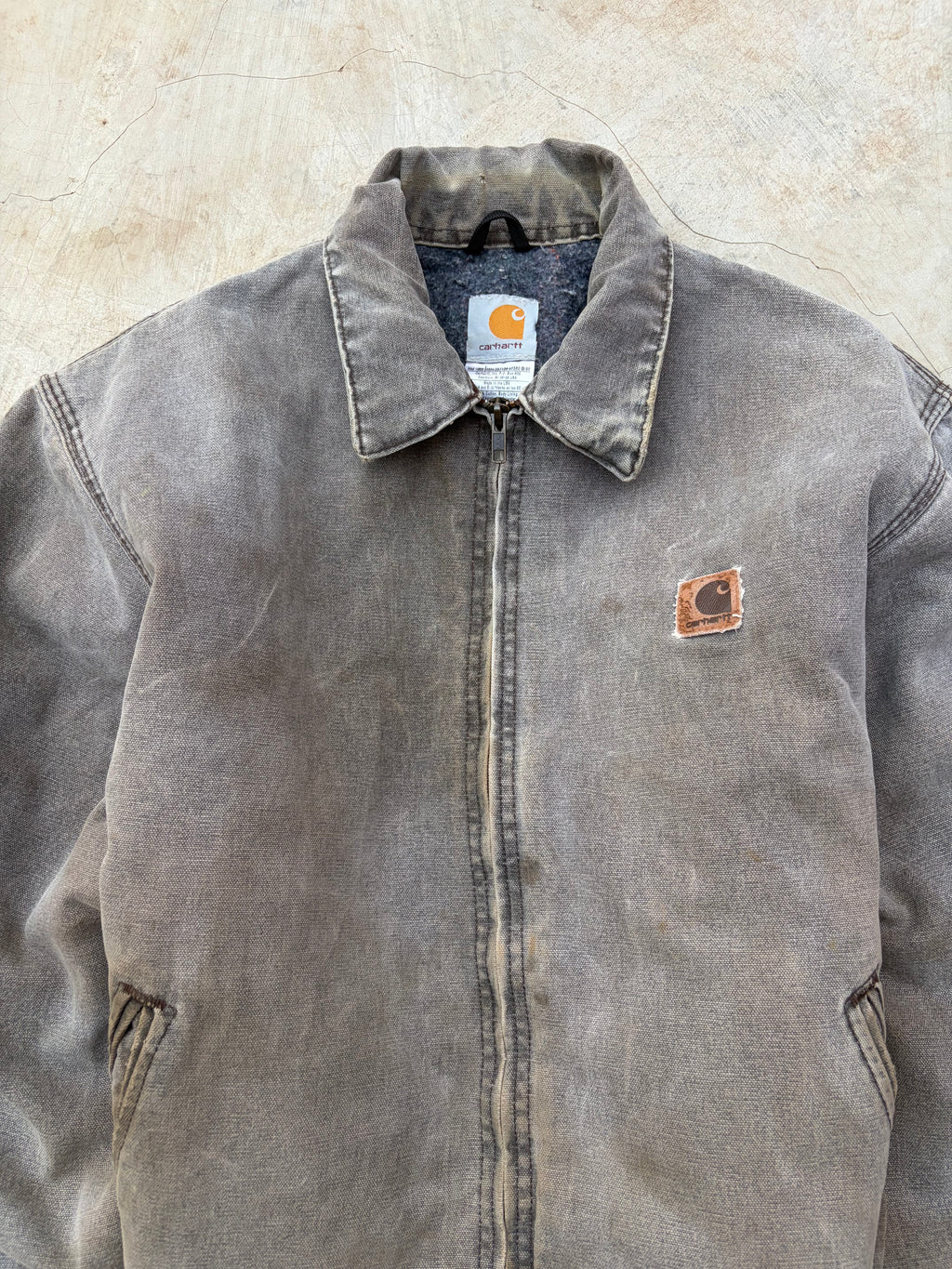 Vintage 00s Sunfaded Carhartt Detroit Jacket J146 CHT L