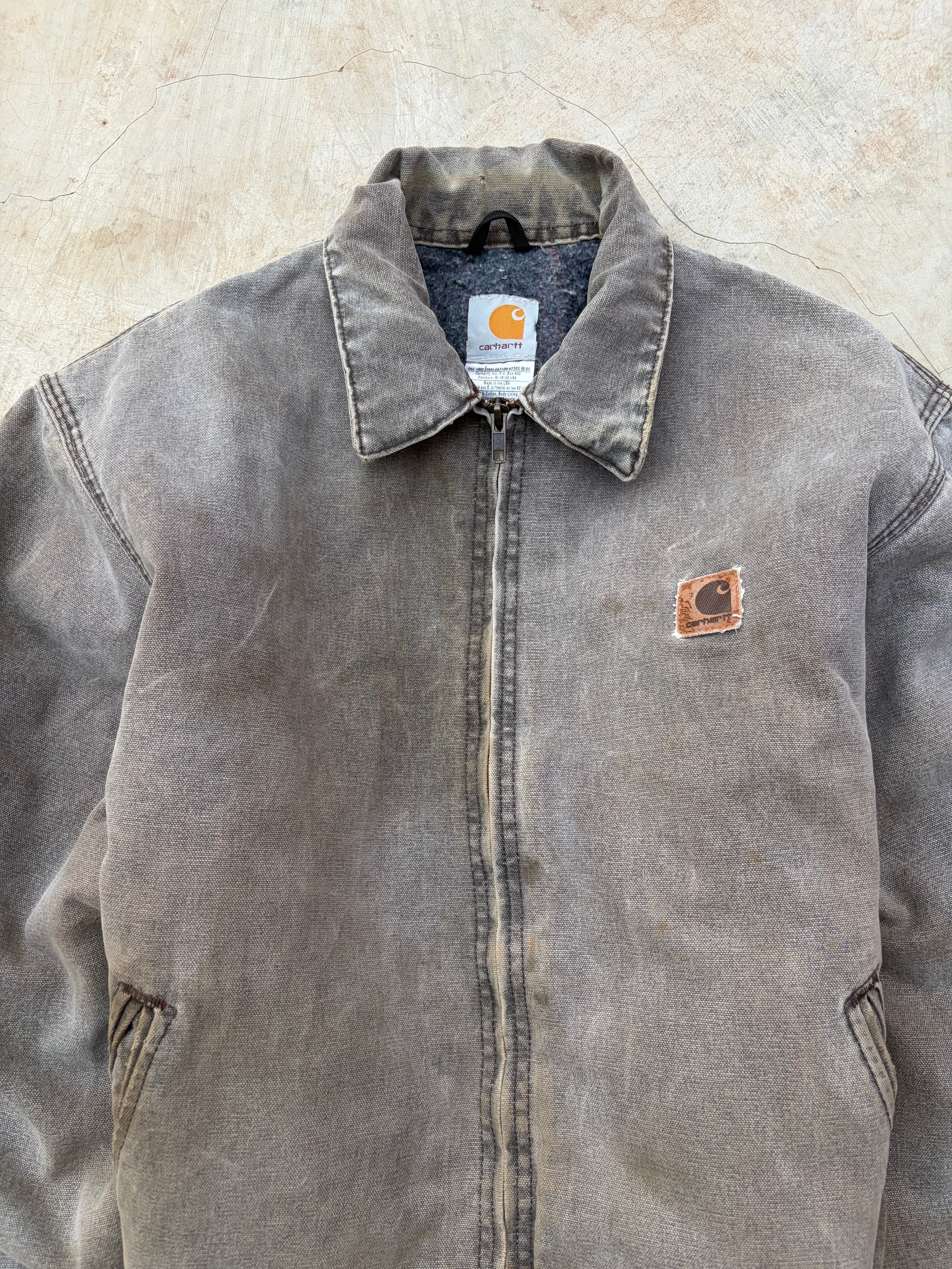 Vintage 00s Sunfaded Carhartt Detroit Jacket J146 CHT L