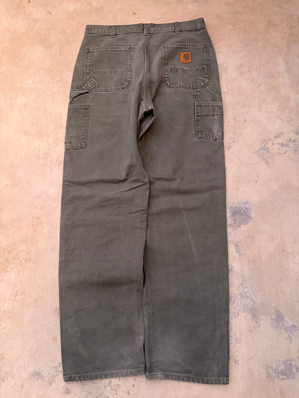 Vintage Painted & Faded Carhartt Double Knee Mos 34