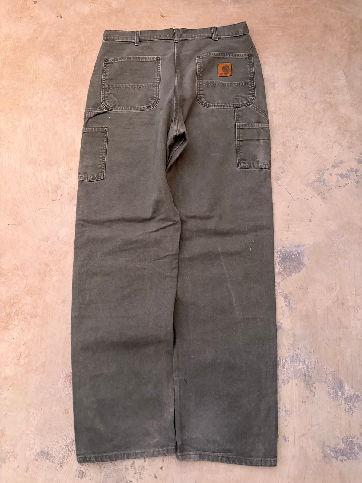 Vintage Painted & Faded Carhartt Double Knee Mos 34