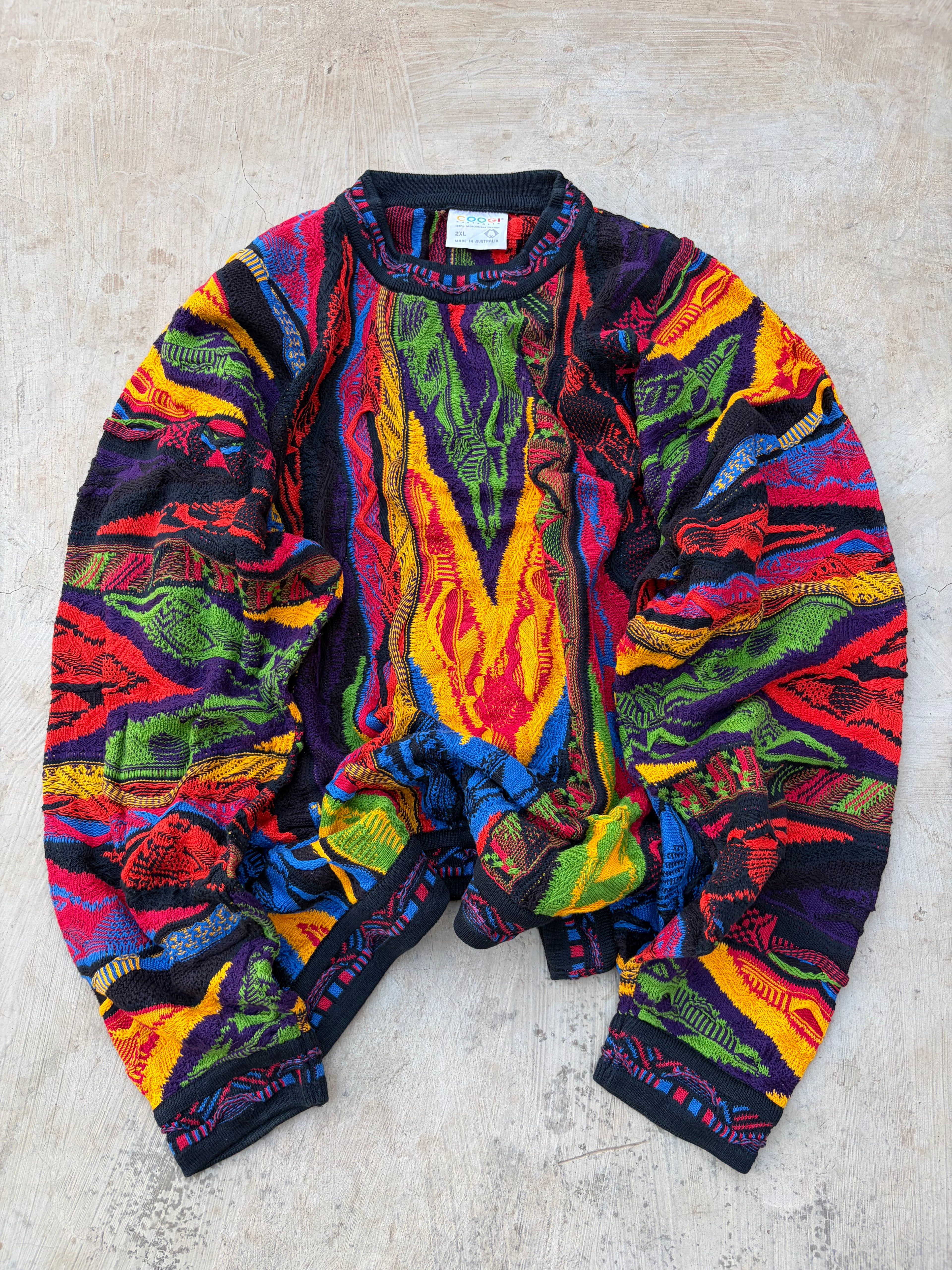 Vintage 90s COOGI Australia Mercerised Cotton Knit Sweater 2XL