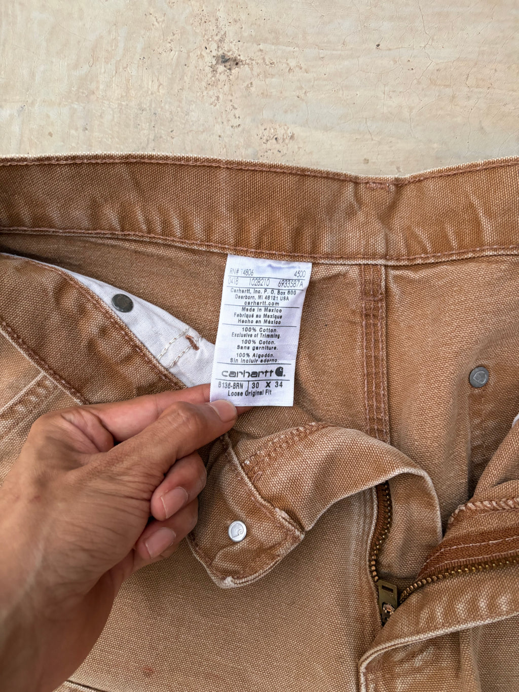 Vintage Carhartt B136 BRN Double Knee Carpenter Pants 31