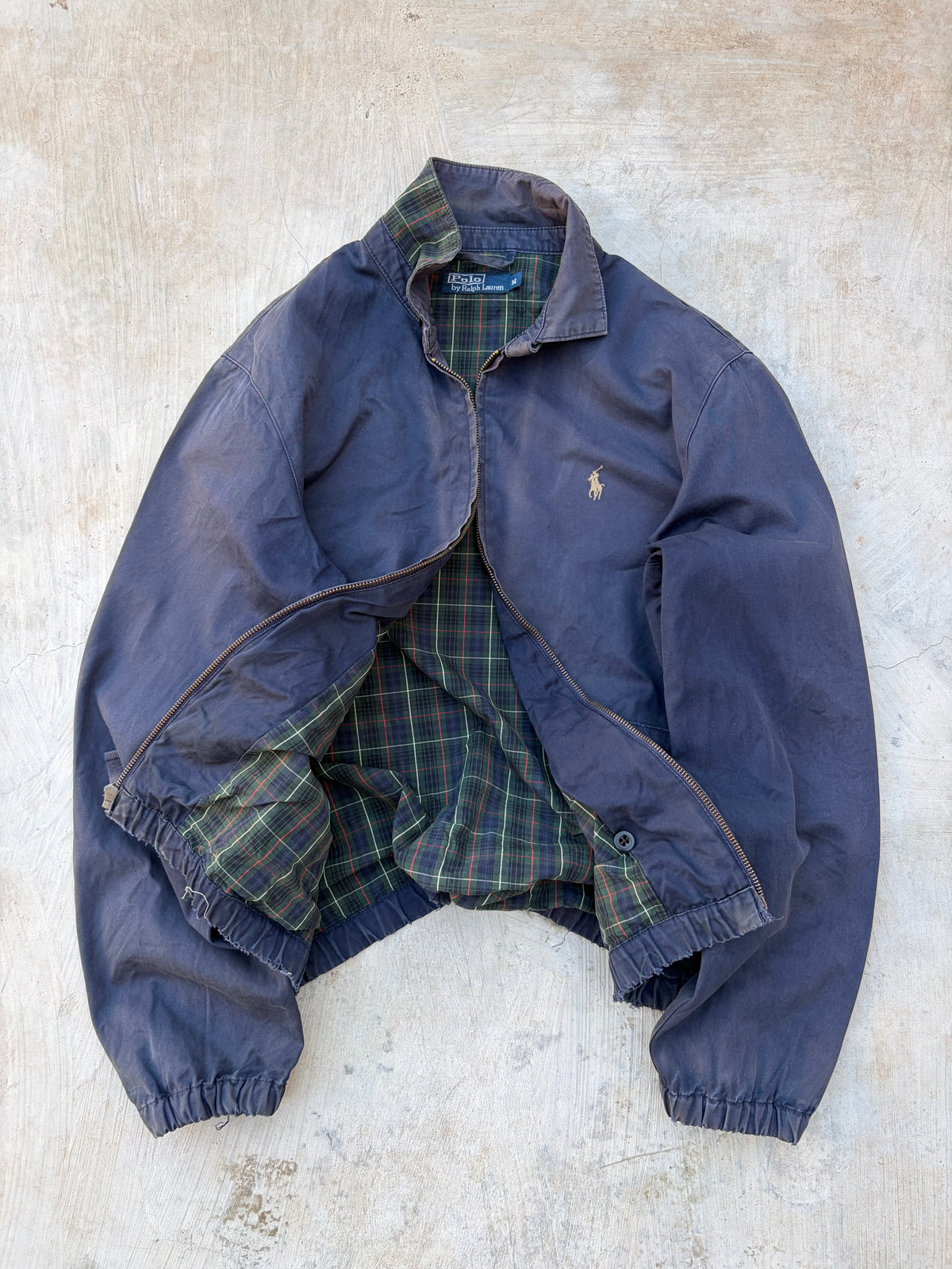 90s Vintage Polo Ralph Lauren Harrington Jacket Faded Navy M/L