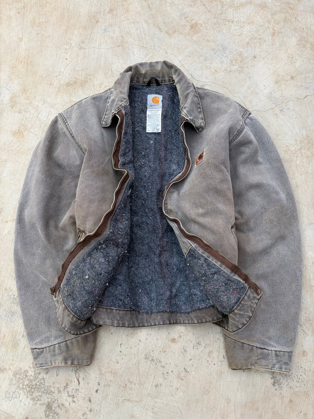 Vintage 00s Sunfaded Carhartt Detroit Jacket J146 CHT L