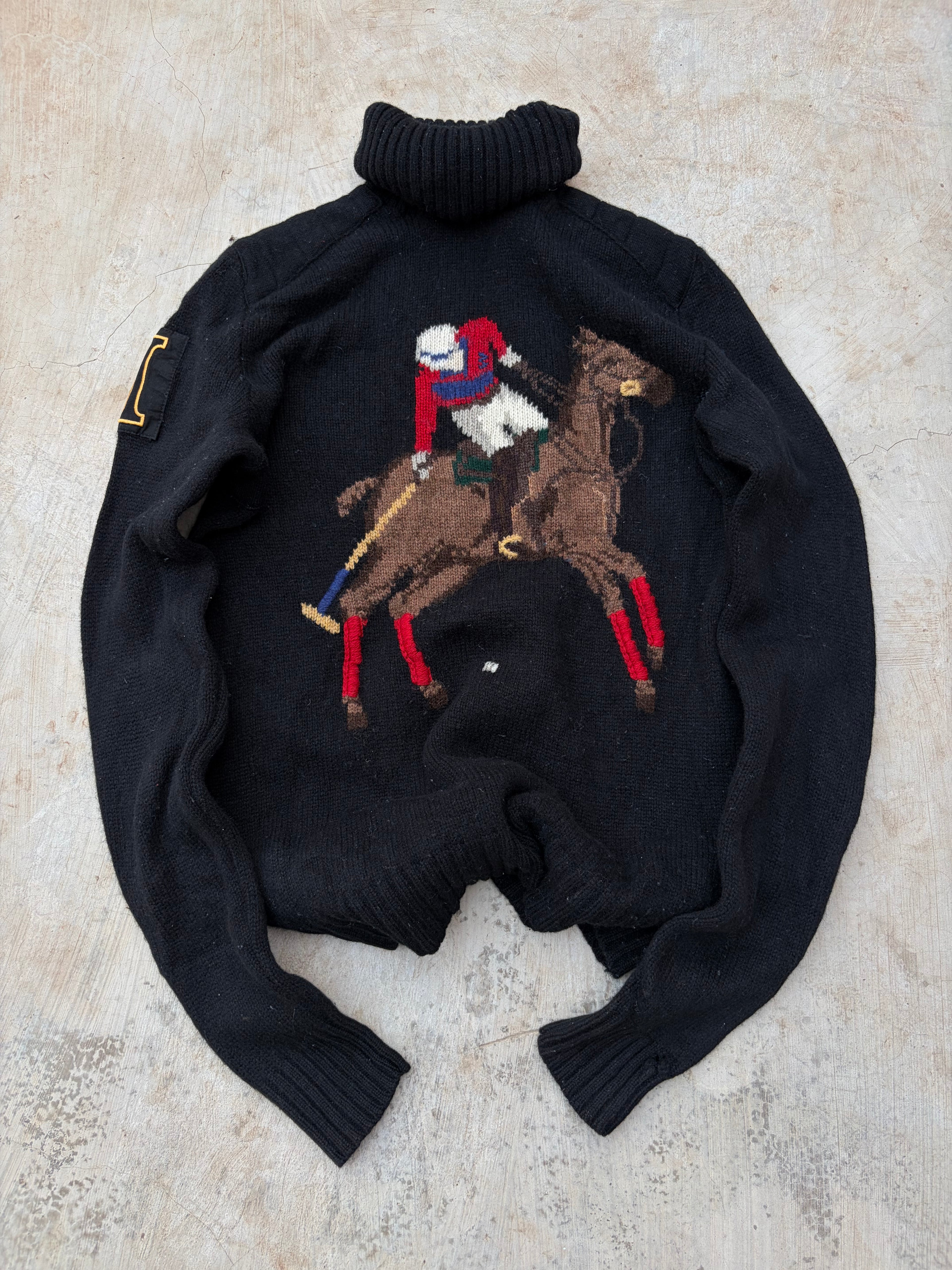 Vintage 00s Polo Ralph Lauren Equestrian Stampede Turtleneck Sweater M