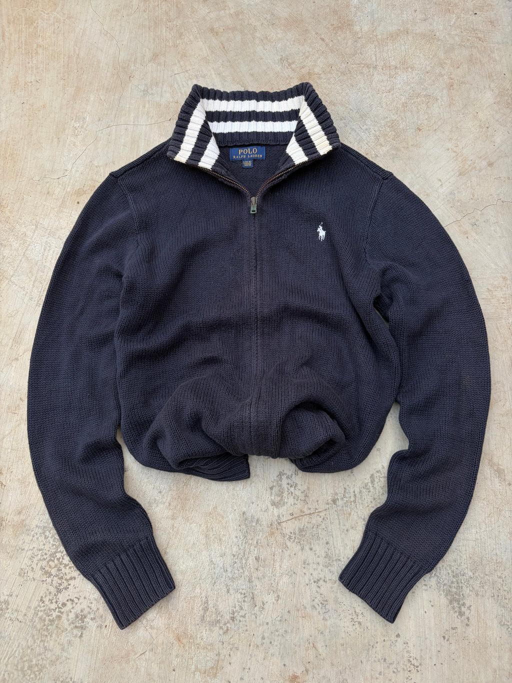 Vintage 00s Polo Ralph Lauren Full-Zip Knit Sweater S