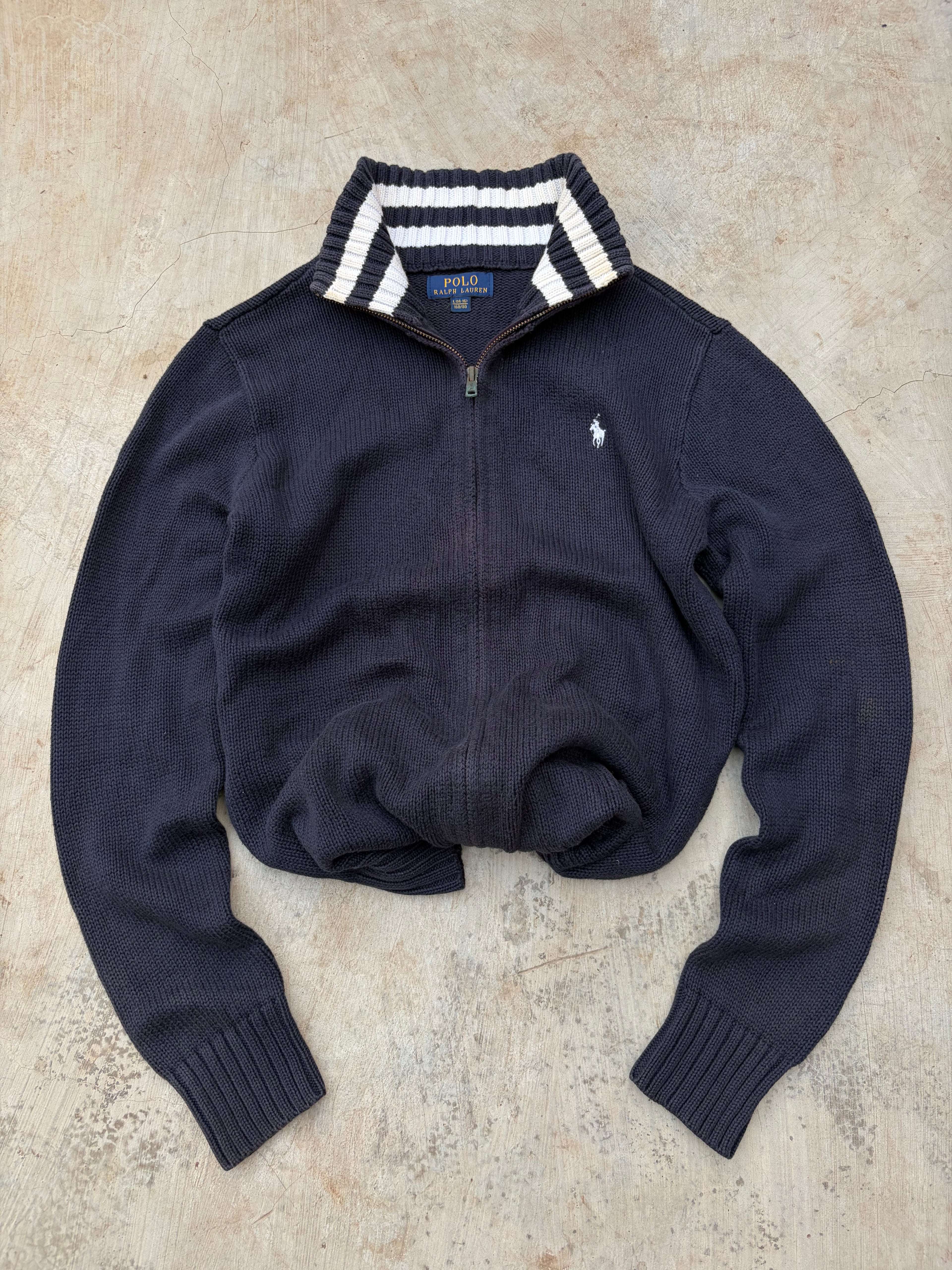 Vintage 00s Polo Ralph Lauren Full-Zip Knit Sweater S