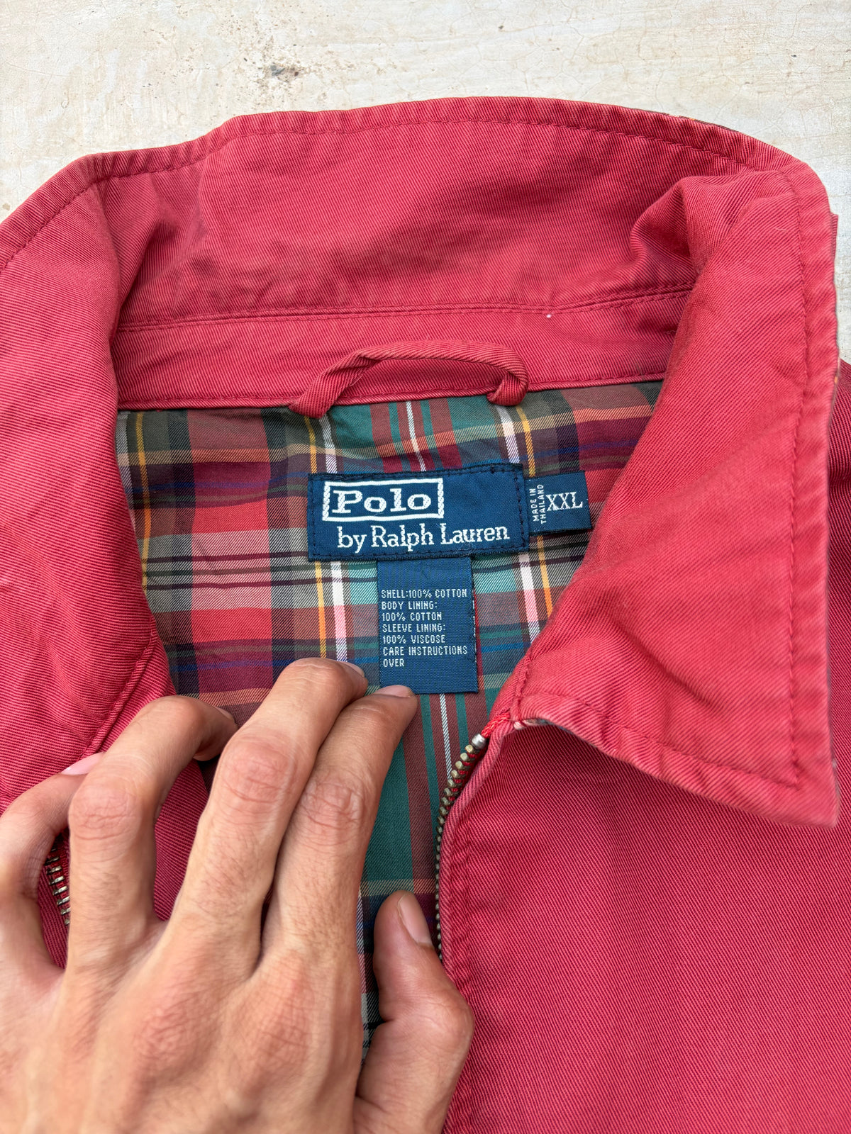 90s Vintage Polo Ralph Lauren Red Harrington Jacket XL/XXL