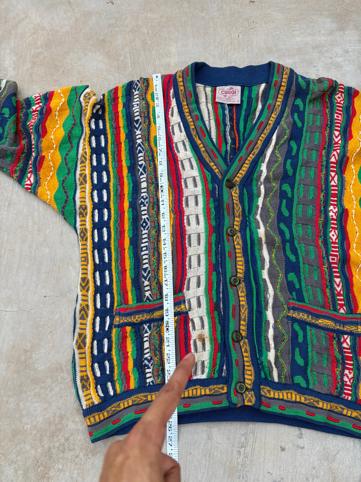 Rare Vintage CUGGI 3D Knit Cardigan M