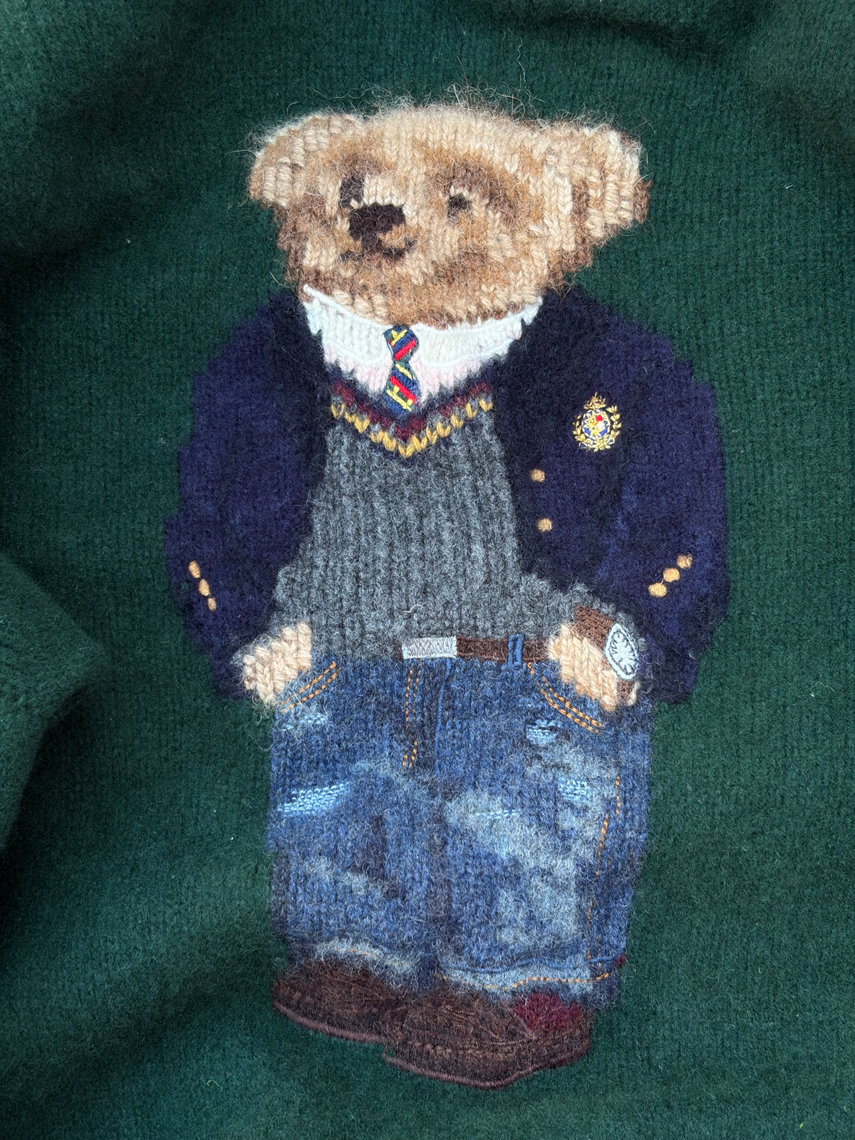 Vintage 90s Polo Ralph Lauren Bear Sweater Size S