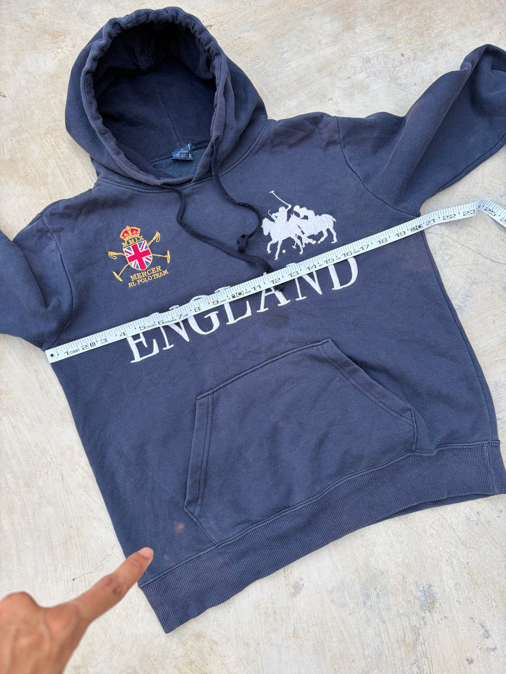 Vintage Polo Ralph Lauren England Hoodie – Polo horse Equestrian Graphic S/M