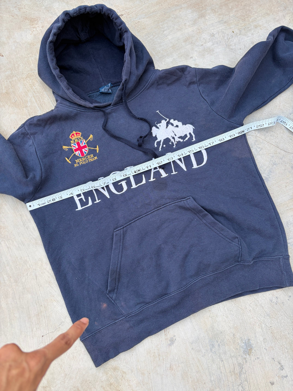 Vintage Polo Ralph Lauren England Hoodie – Polo horse Equestrian Graphic S/M