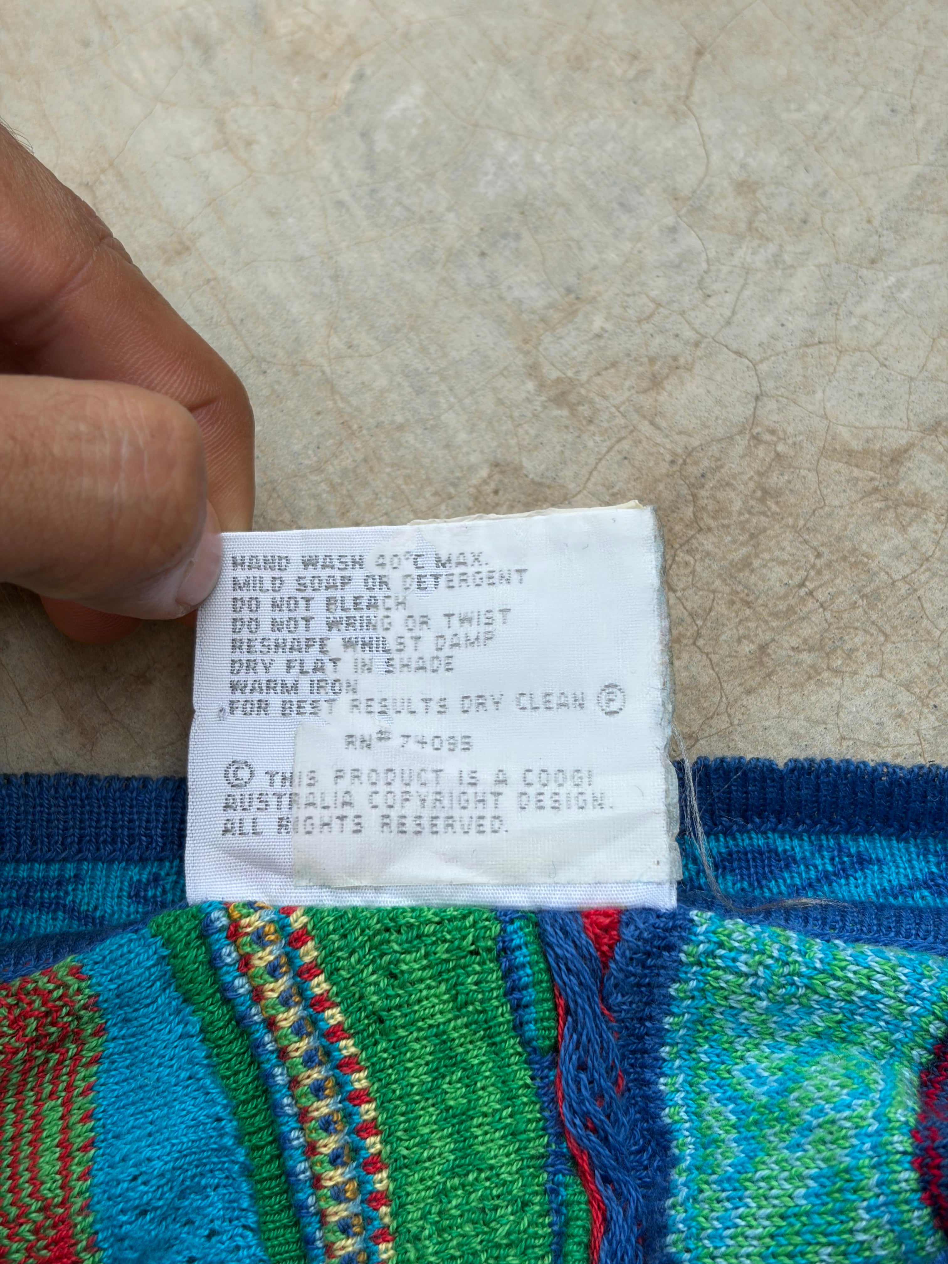 Vintage 90s Coogi 3D Knit Half Sleeve Sweater M