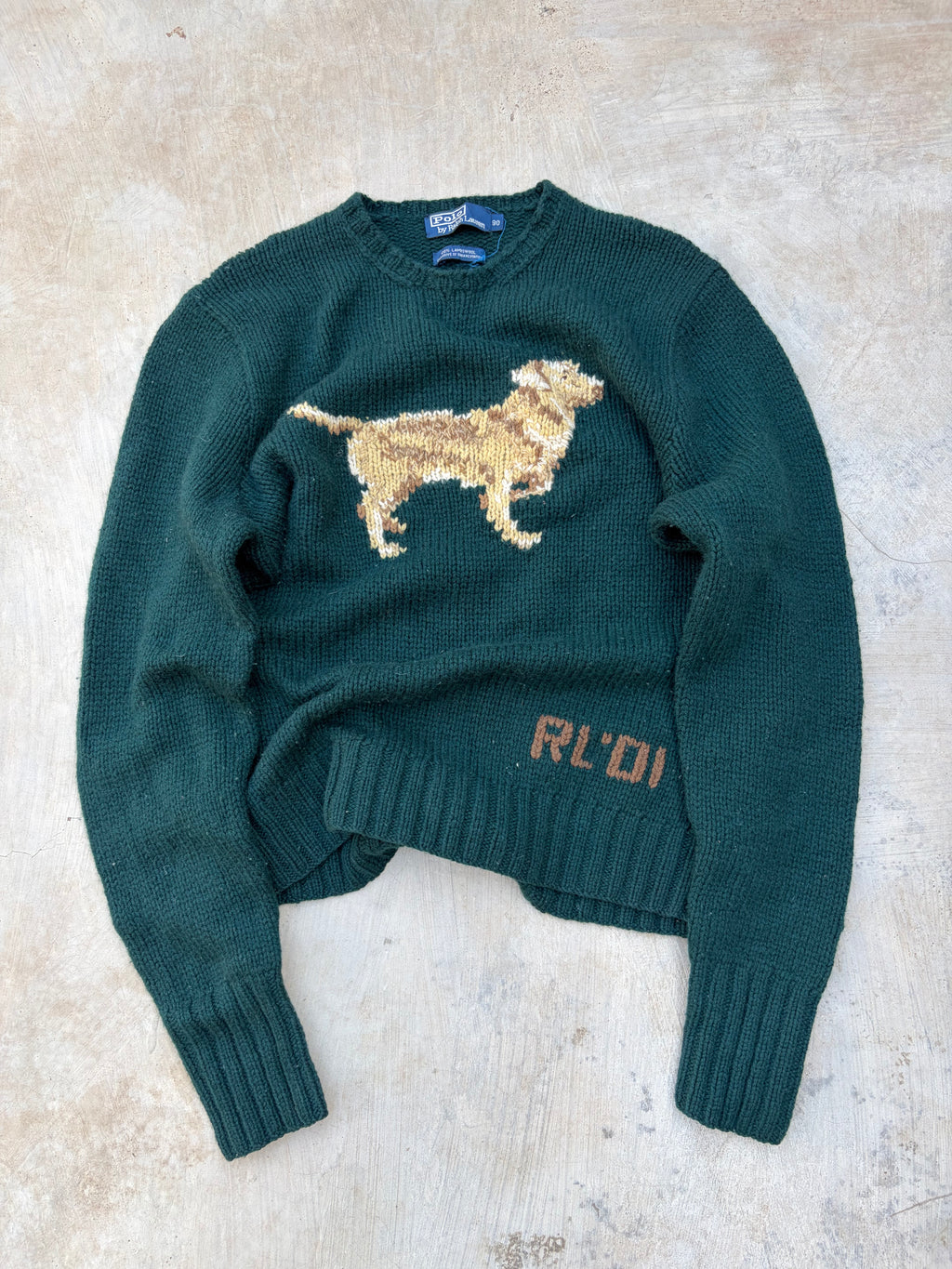 2001 Polo Ralph Lauren Dog Knit Sweater S/M