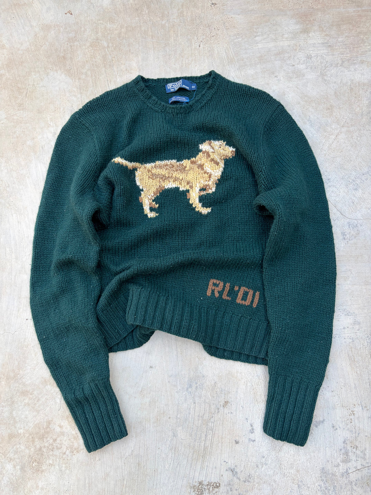 2001 Polo Ralph Lauren Dog Knit Sweater S/M
