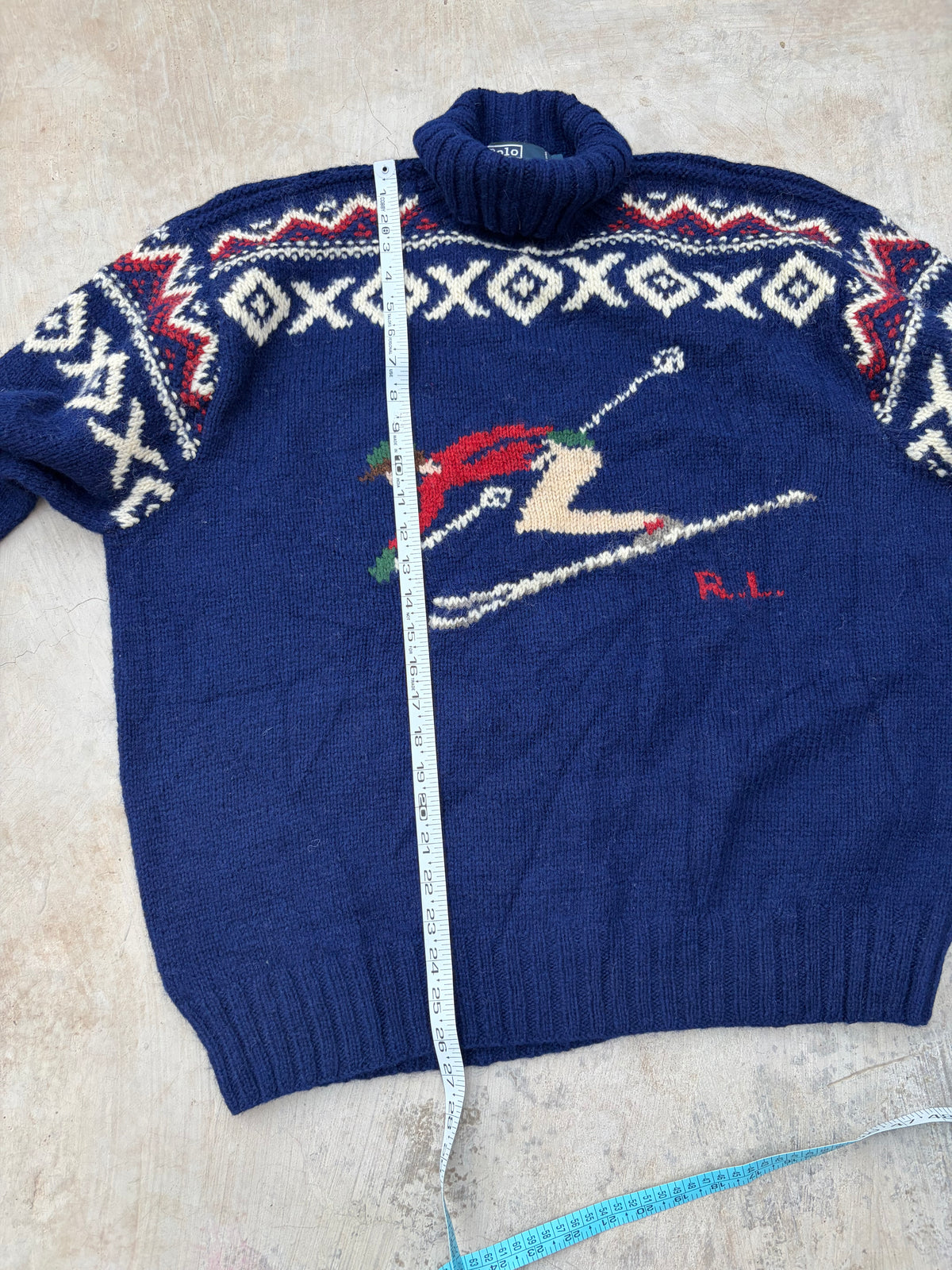 Ultra Rare Vintage Polo Ralph Lauren Ski Knit Sweater L/XL