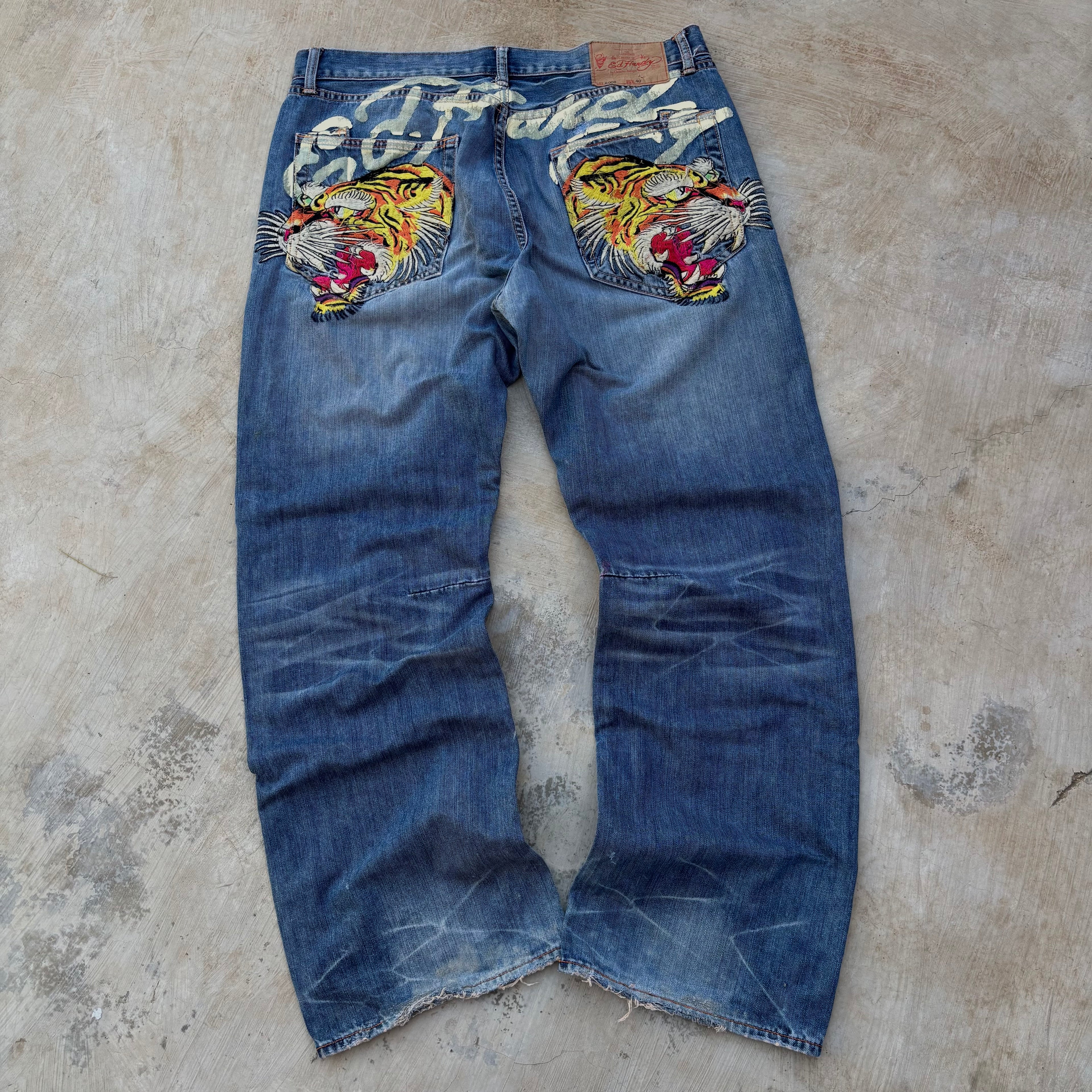 Vintage 00s Edhardy Spell Out Denim Jeans 40