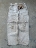 Vintage Faded & Thrashed Carhartt B136 BRN Double Knee 33
