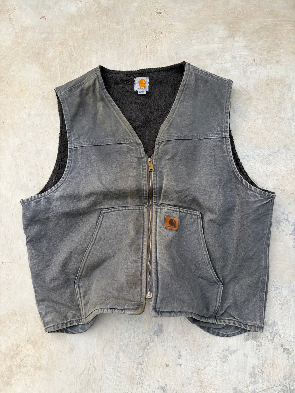 Vintage Carhartt Sherpa-Lined Duck Canvas Vest GVL L/XL