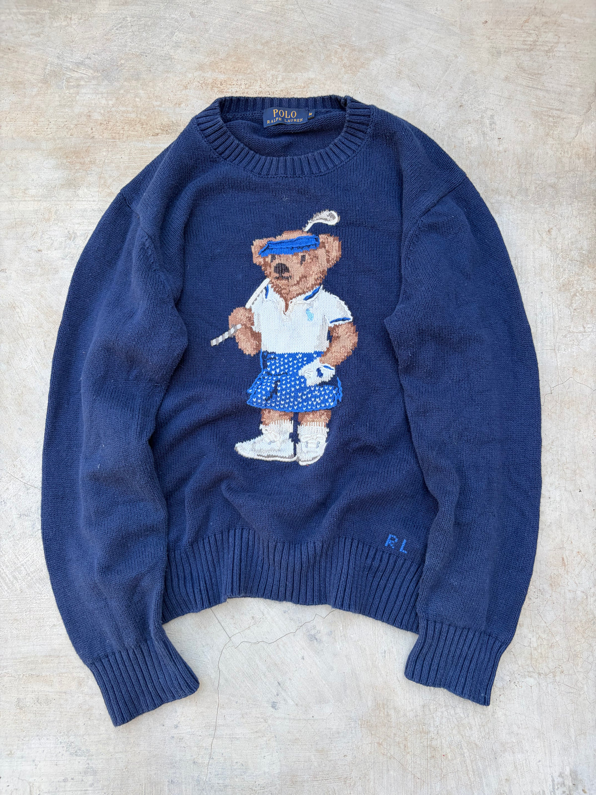 Rare Vintage Polo Ralph Lauren Polo Bear Tennis Sweater S/M