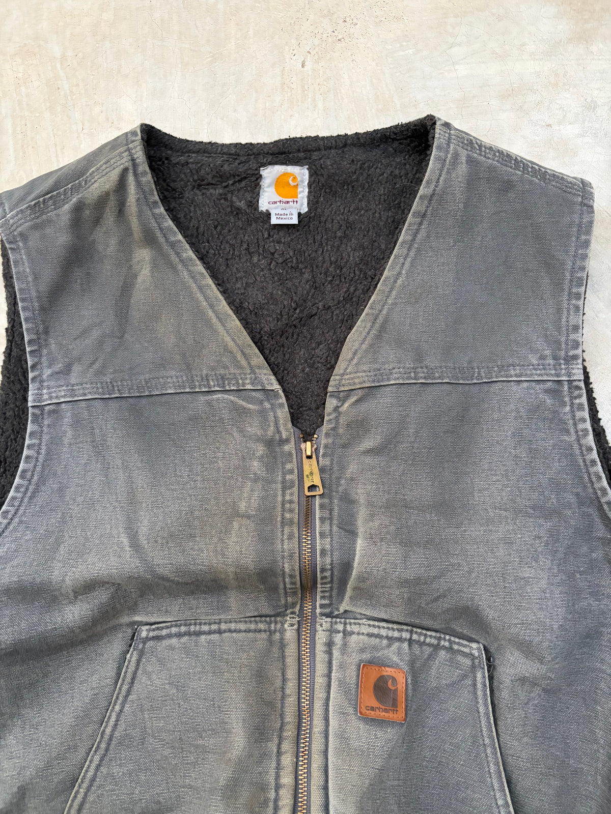 Vintage Carhartt Sherpa-Lined Duck Canvas Vest GVL L/XL