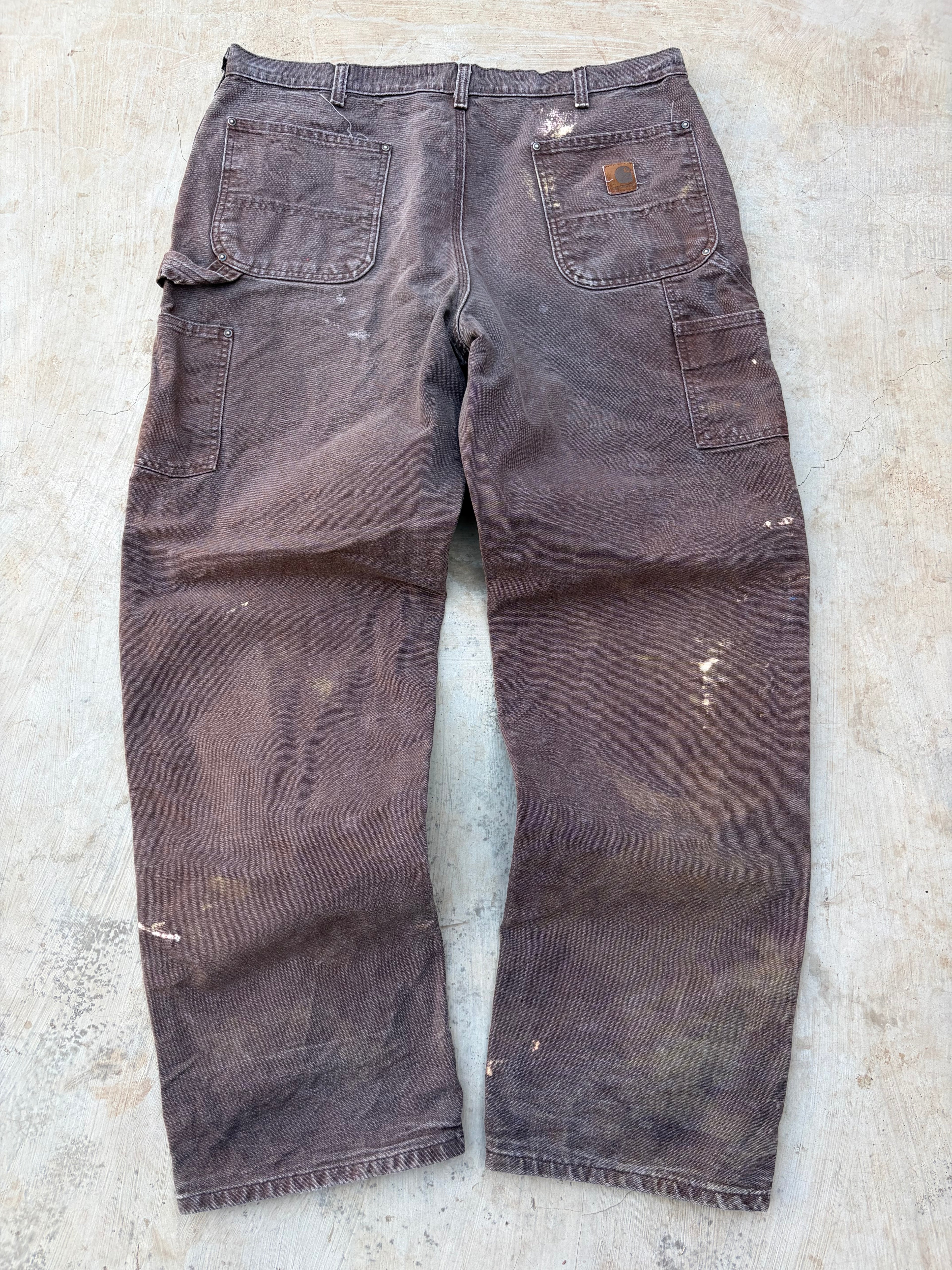 Vintage Carhartt Double Knee Carpenter Pants Brown Distressed Workwear 38x33.5