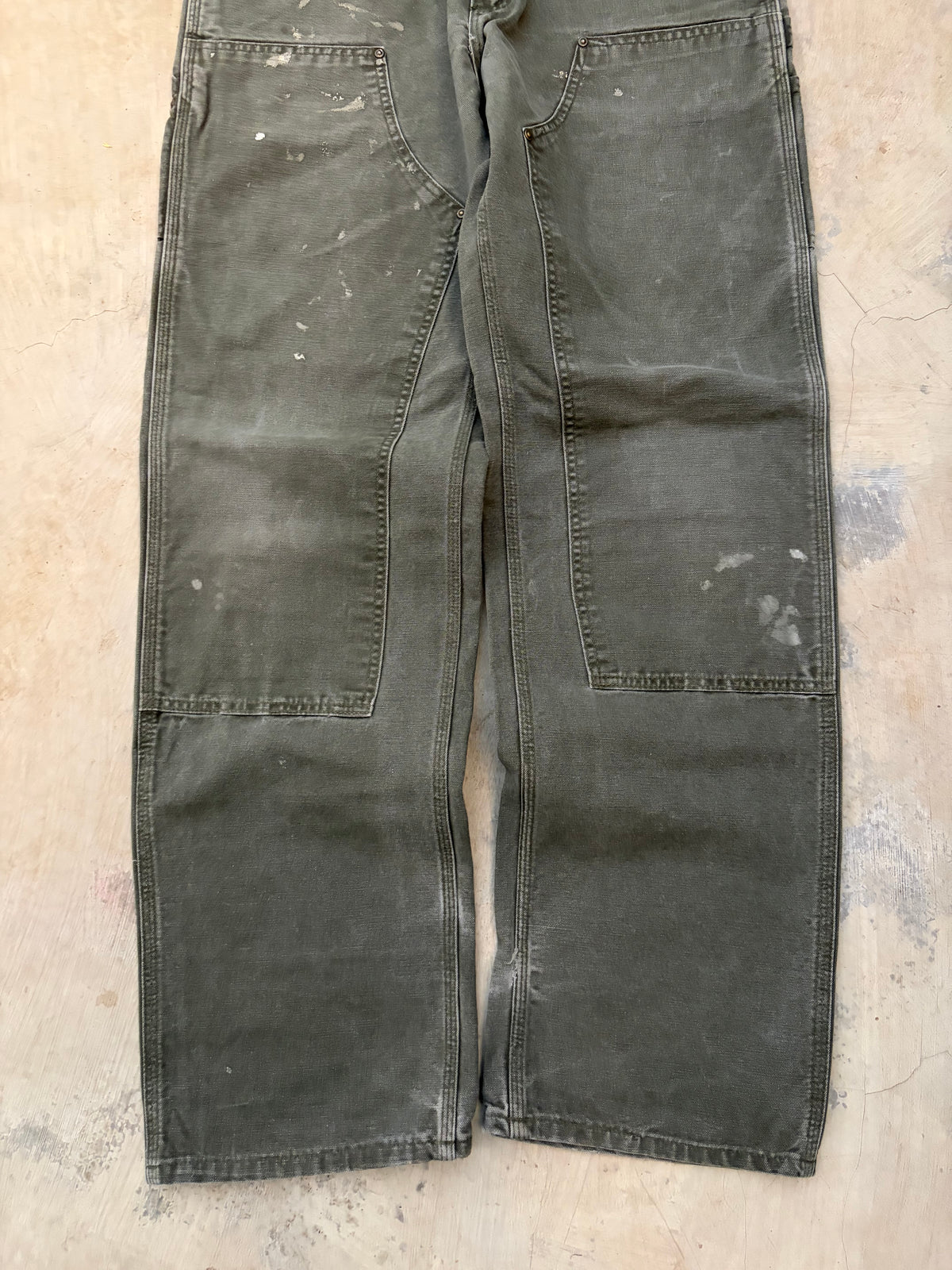 Vintage Painted & Faded Carhartt Double Knee Mos 34