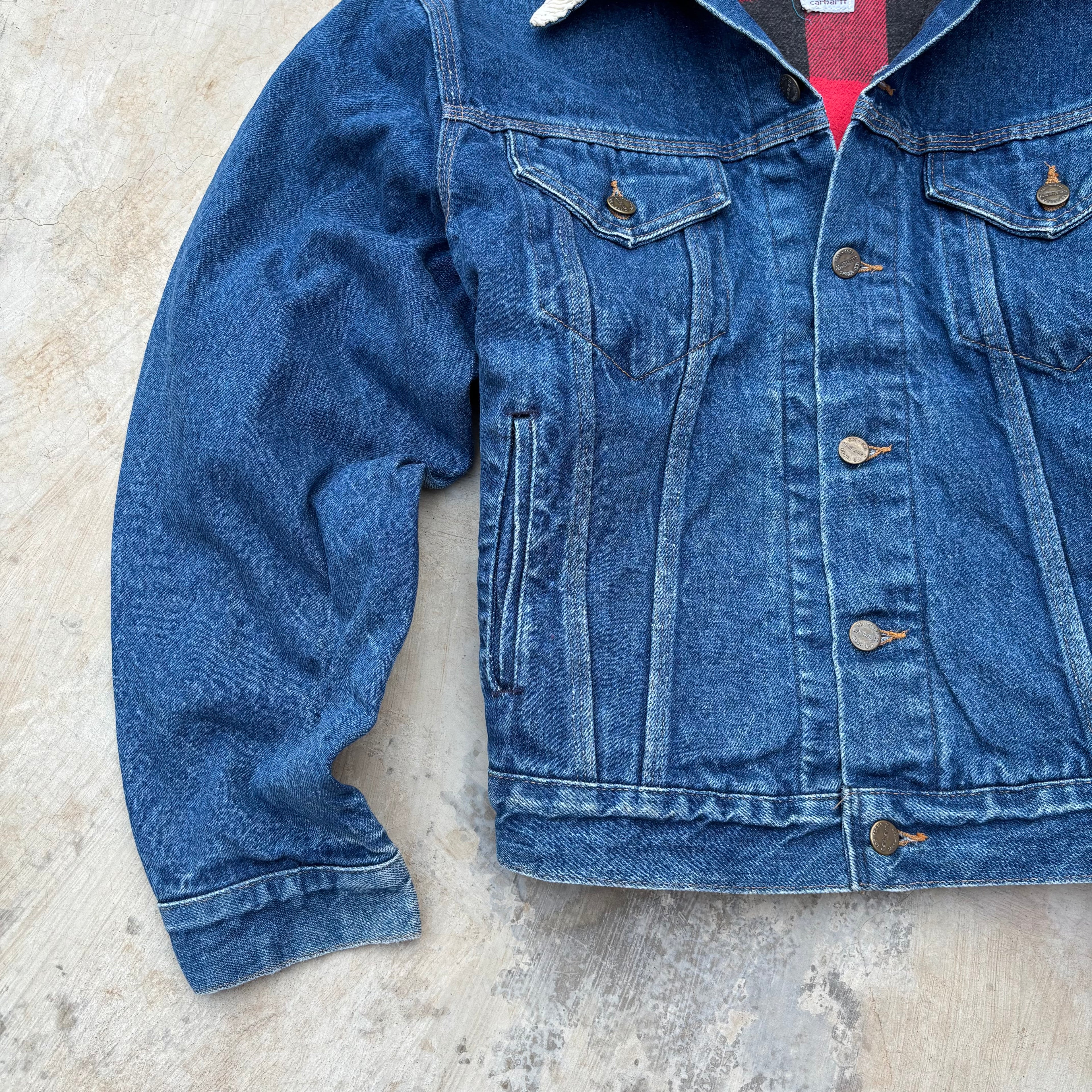 Vintage 80s 1989 100th ANNIVERSARY Carhartt Denim Flannel Trucker M/L