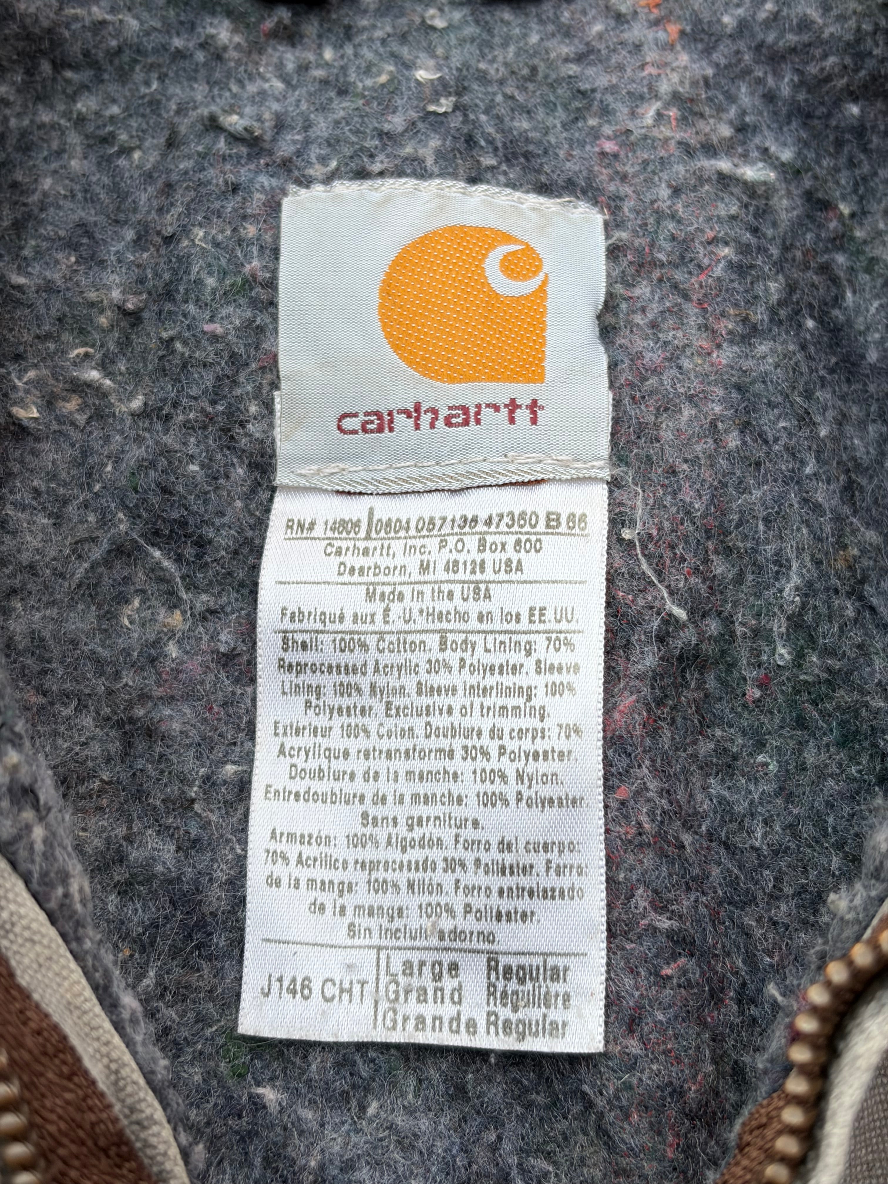 Vintage 00s Sunfaded Carhartt Detroit Jacket J146 CHT L