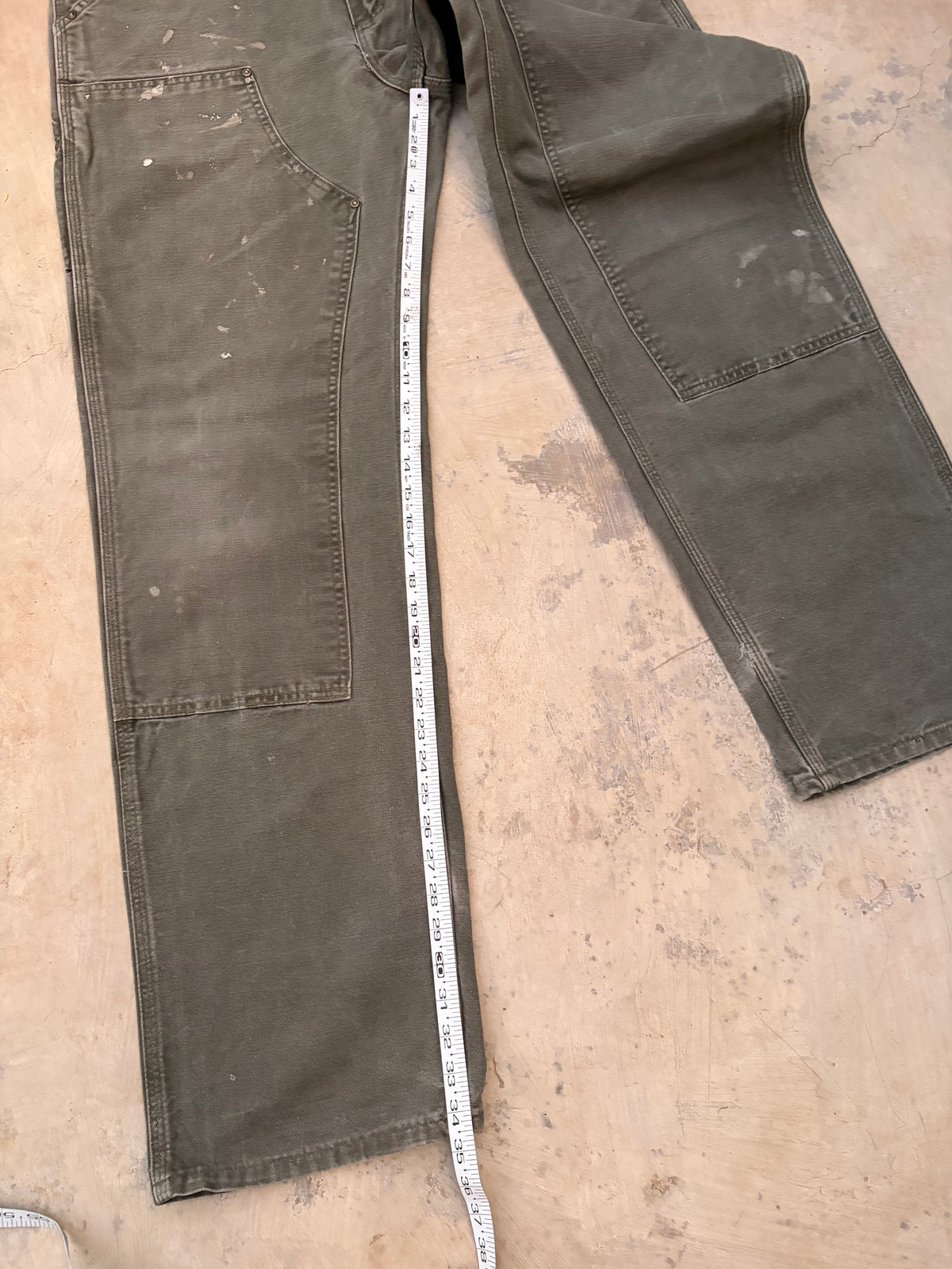 Vintage Painted & Faded Carhartt Double Knee Mos 34