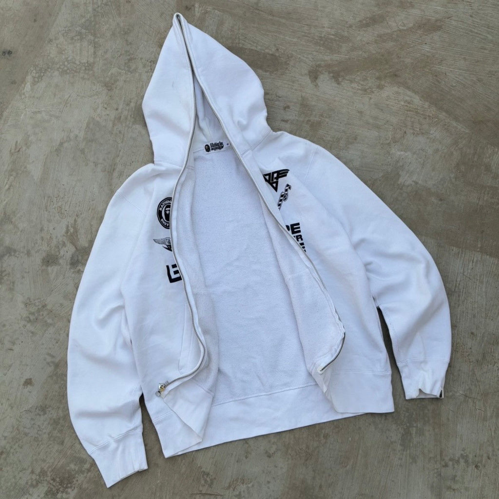 00s Vintage Bape Logo Zip up Hoodie XL
