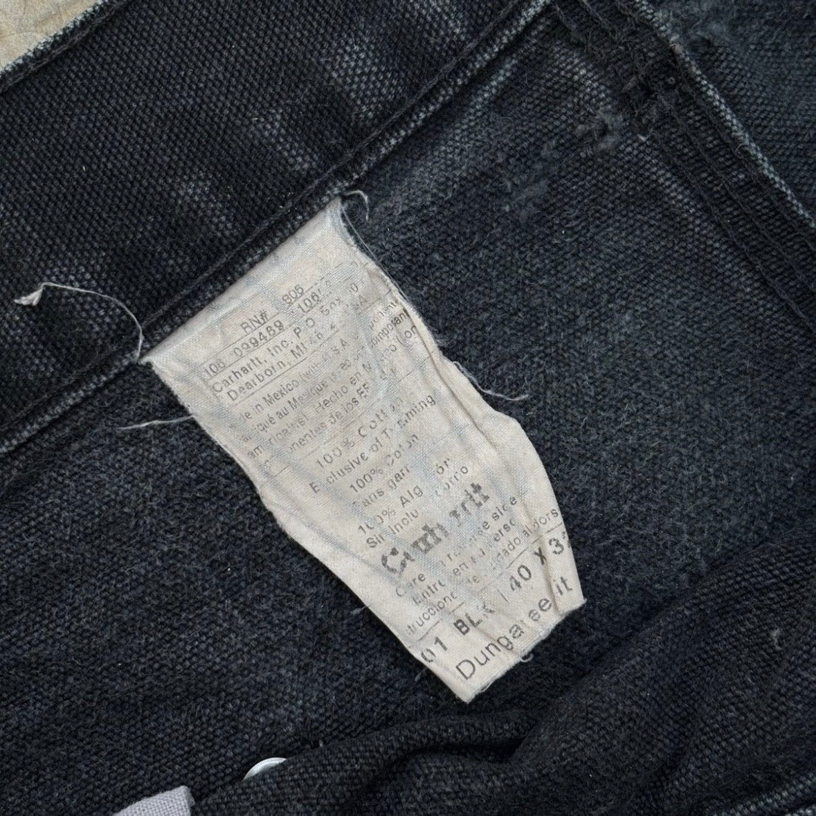 Vintage 00s Carhartt Double Knee Pant B01 BLK 38