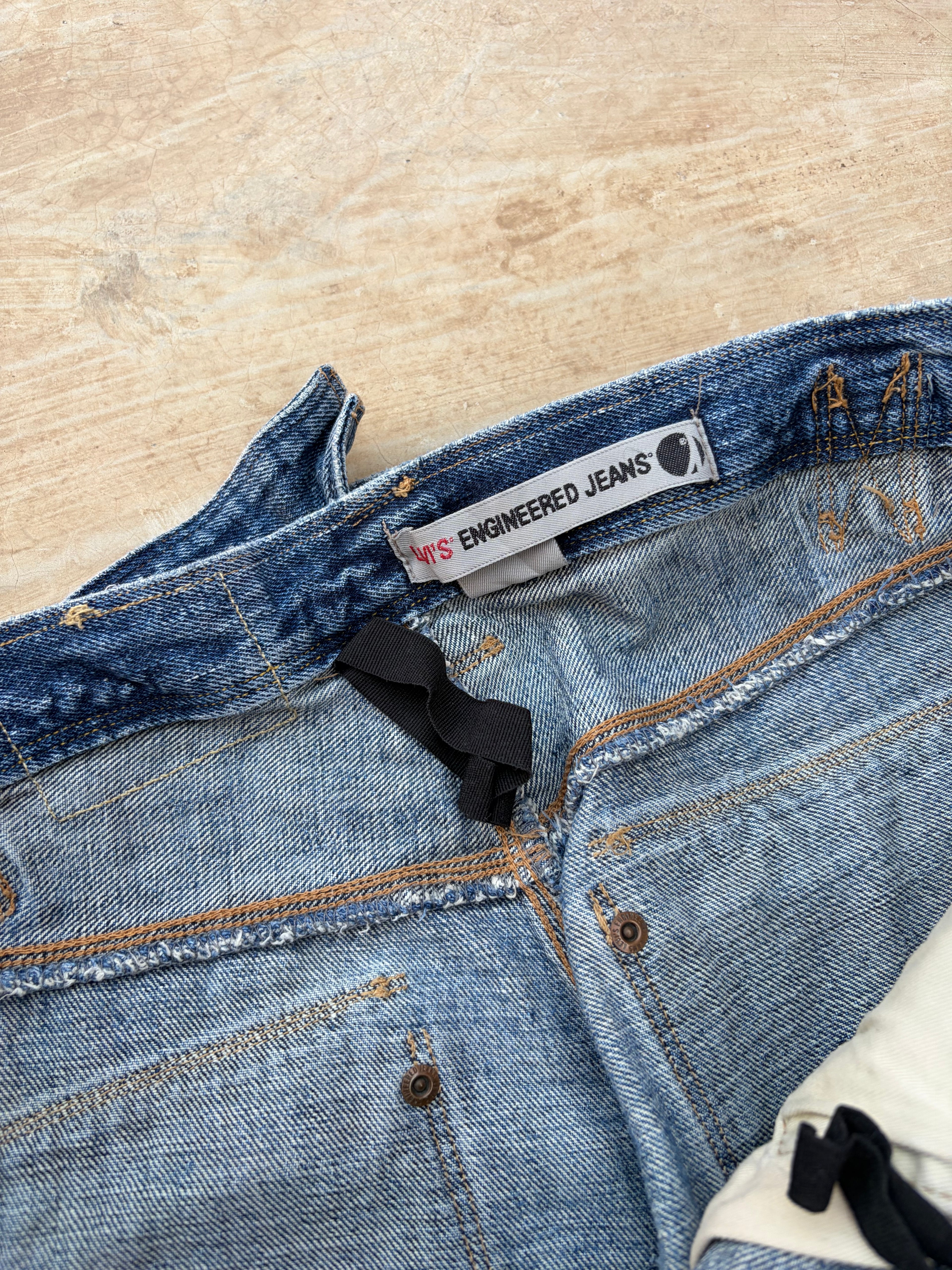 Vintage Levi's Engineered Jeans Buckle Back Distressed Denim Rare 36