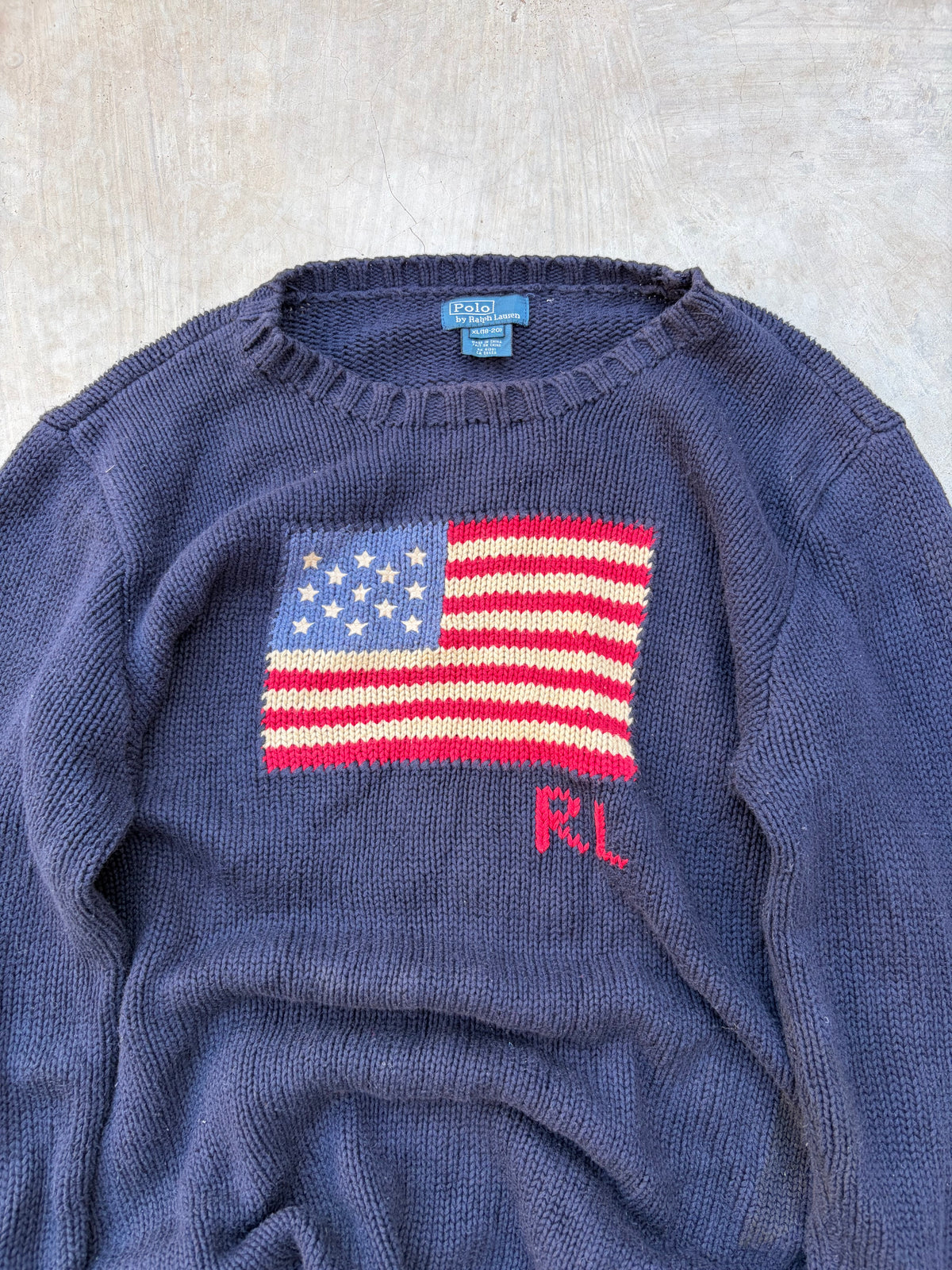 Vintage Polo Ralph Lauren American Flag Sweater M