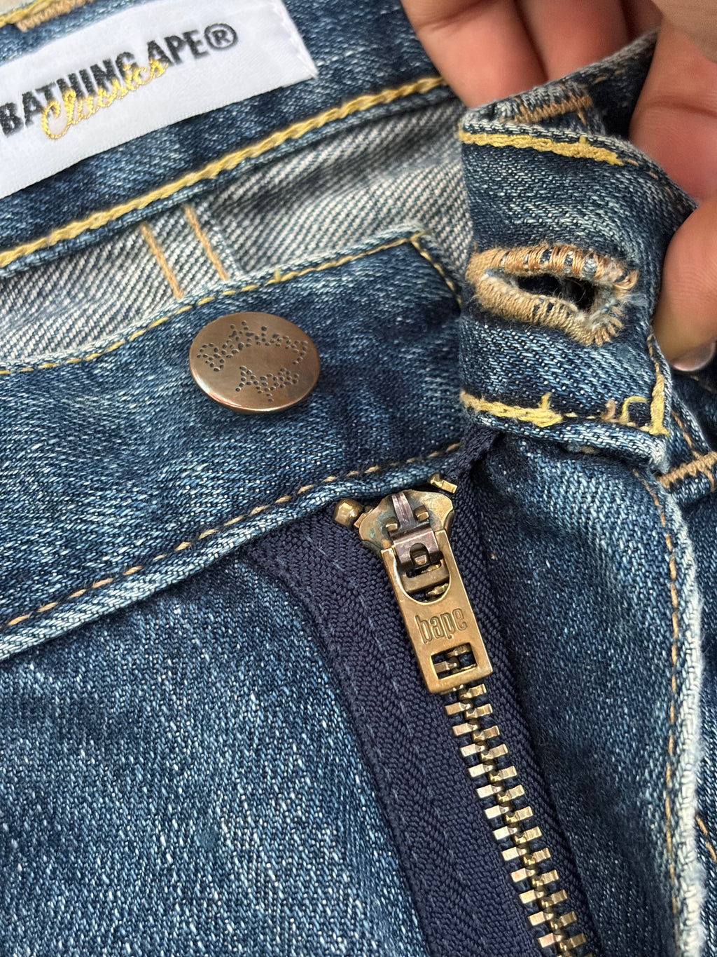 Vintage 00s Bape Nigo ASNKA Spellout Denim Jeans 34