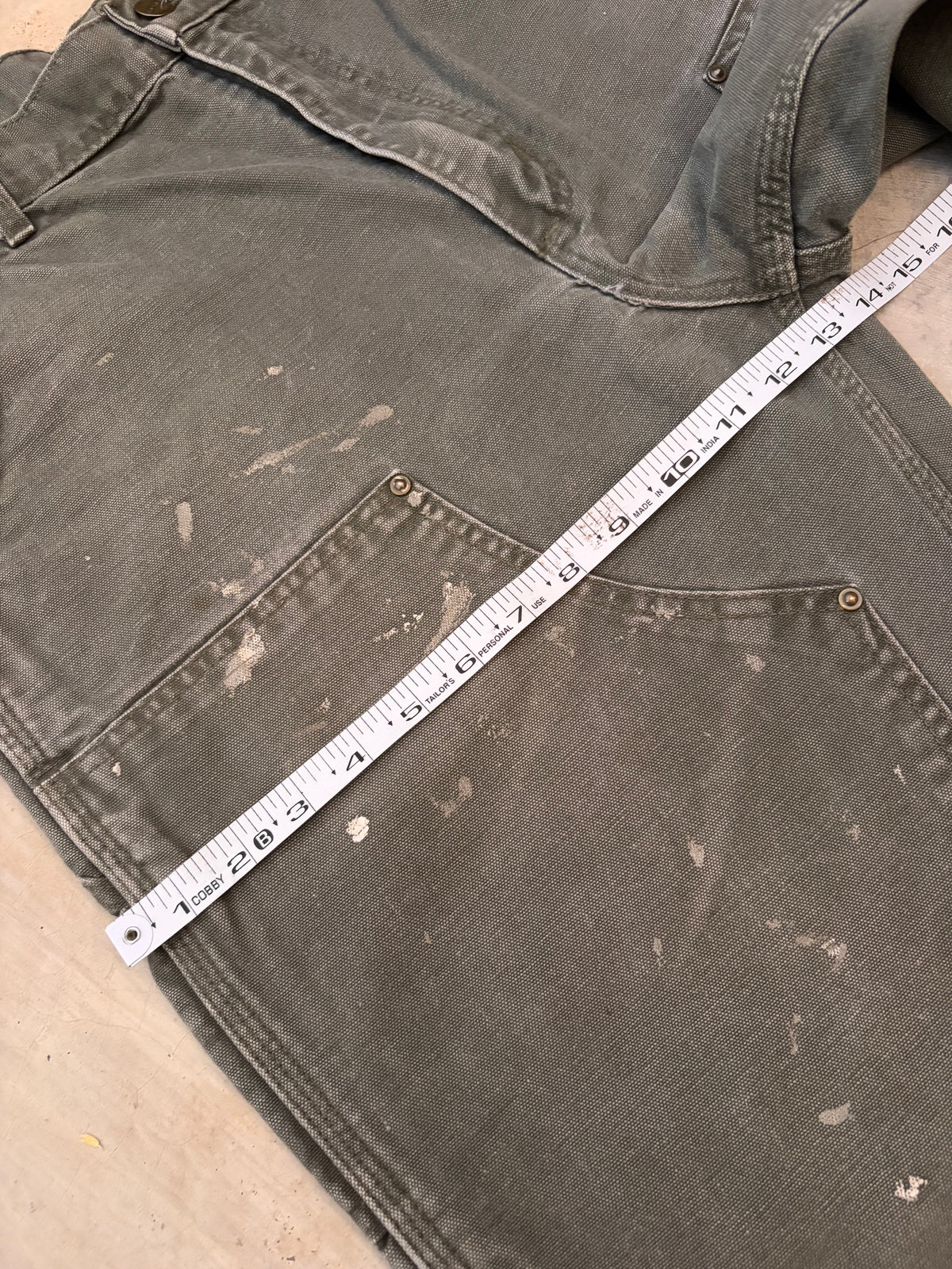 Vintage Painted & Faded Carhartt Double Knee Mos 34