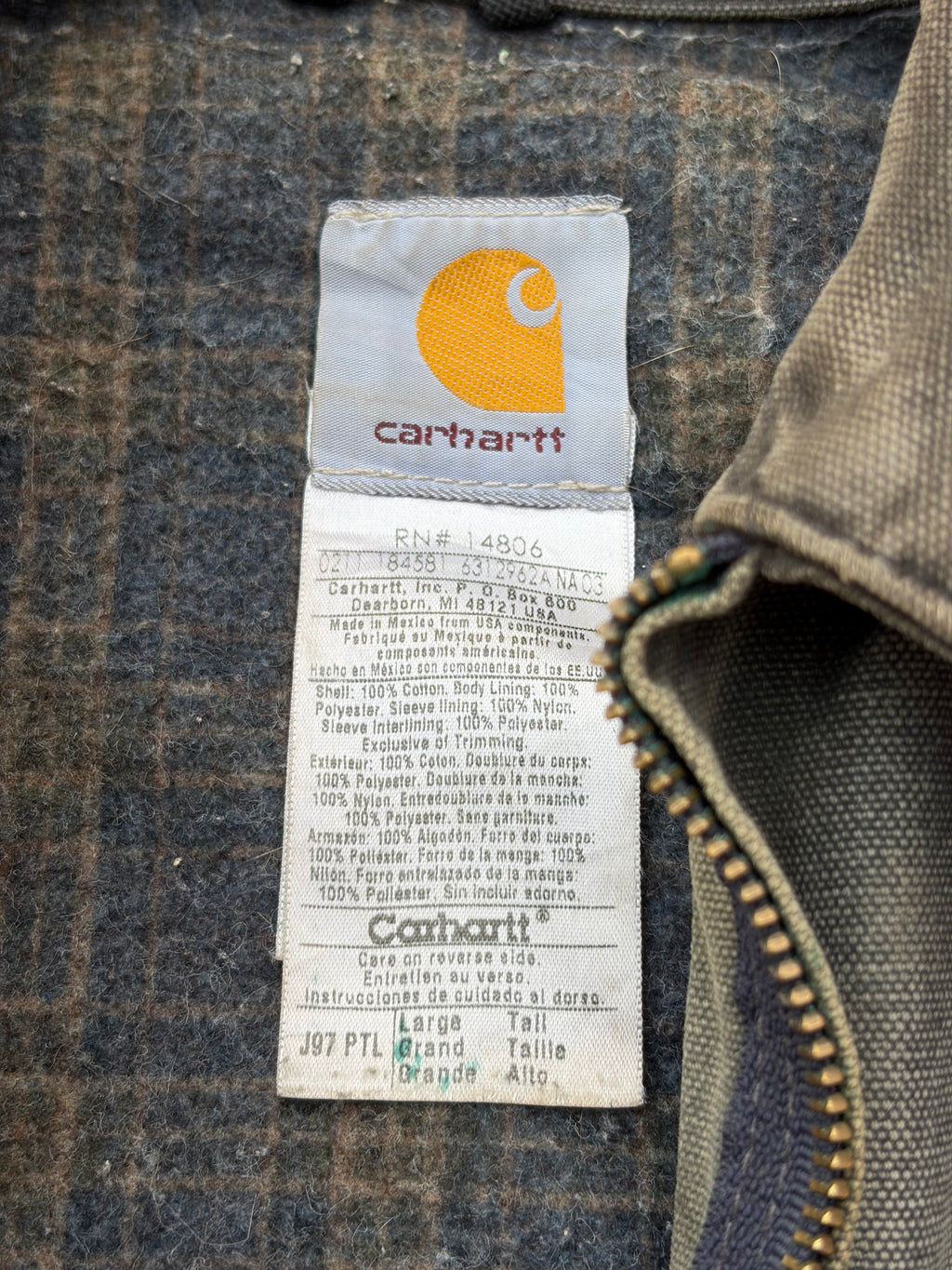 Vintage 00s Sunfaded Carhartt Detroit Jacket J97 PTL L