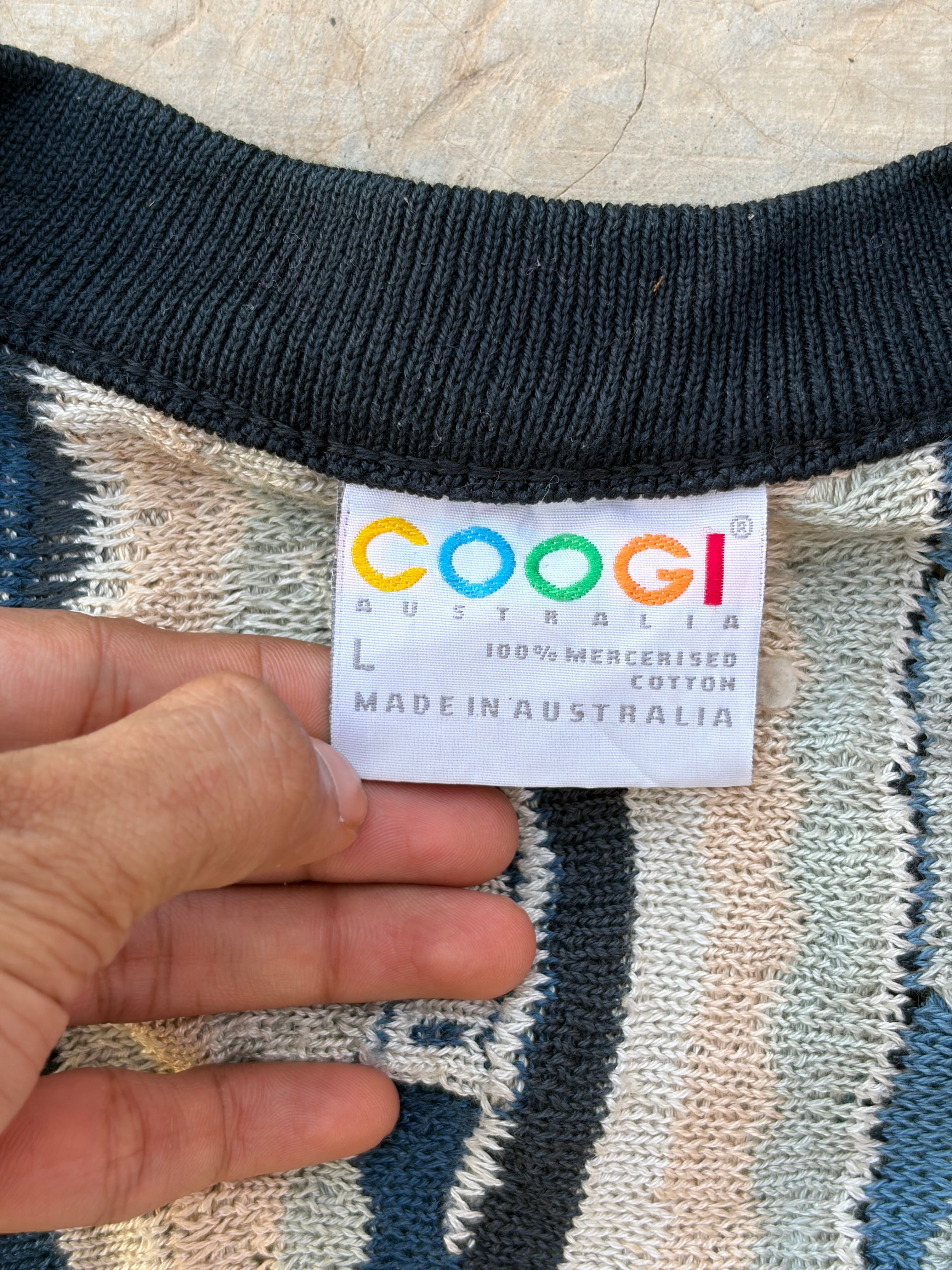 Vintage 90s COOGI Australia 3D Textured Knit Vest L
