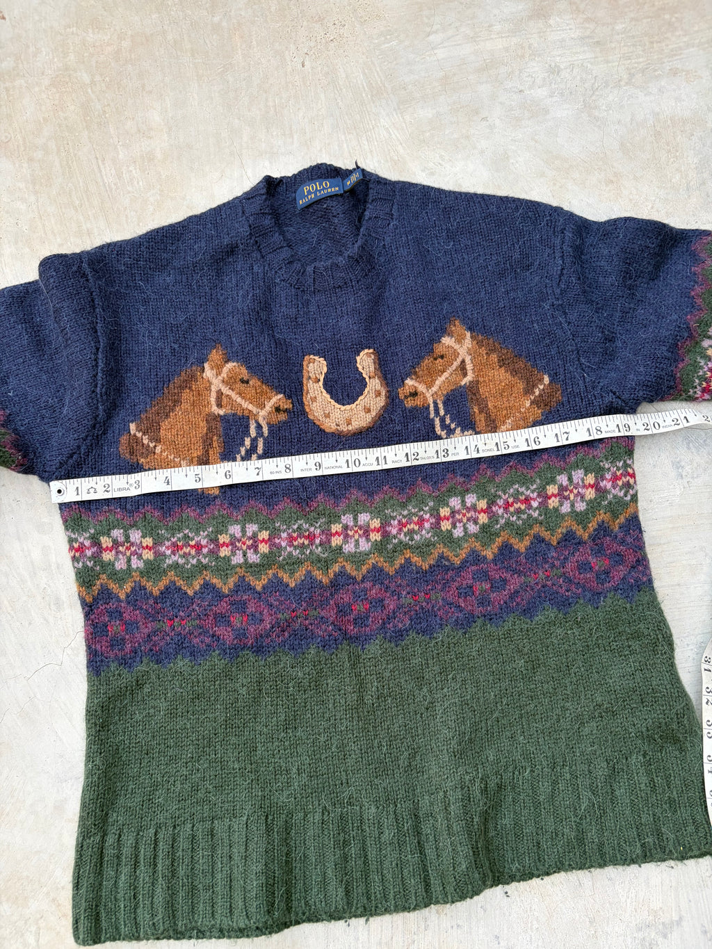 Vintage Polo Ralph Lauren Equestrian Sweater – Horse & Horseshoe Knit S/M