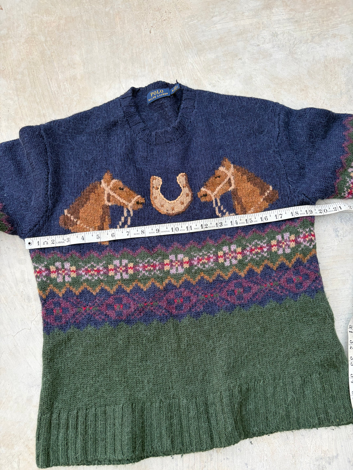 Vintage Polo Ralph Lauren Equestrian Sweater – Horse & Horseshoe Knit S/M
